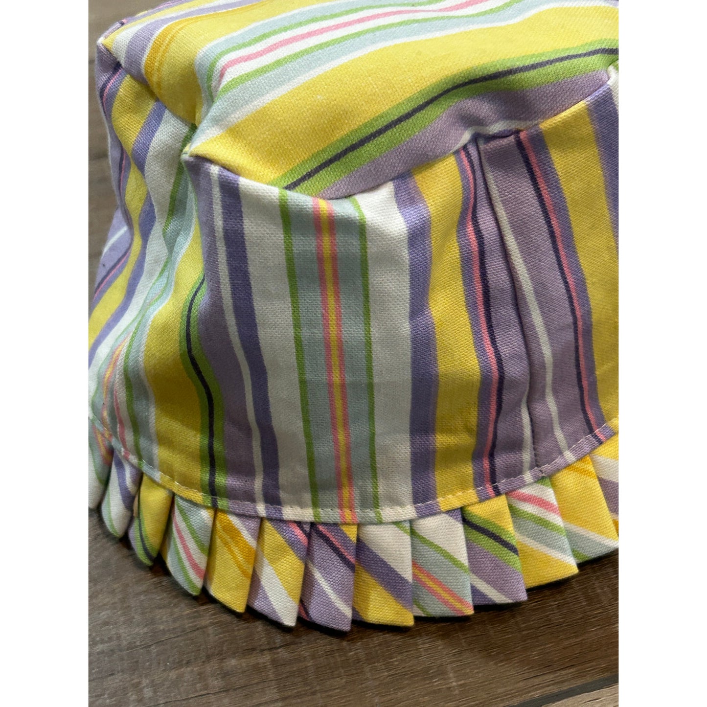 Longaberger 2006 Easter Stripe Picket Pail Basket Stand Up Liner purple yellow