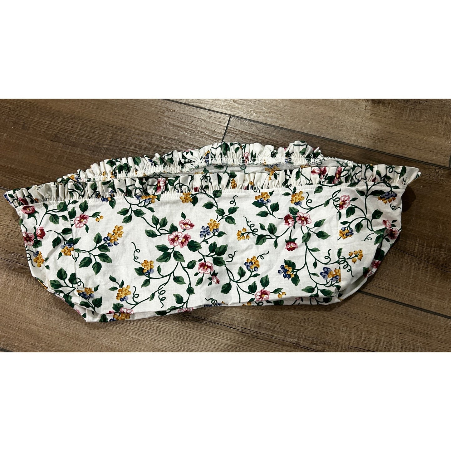 Longaberger VANITY Basket Liner WHITE VINE FLORAL Fabric