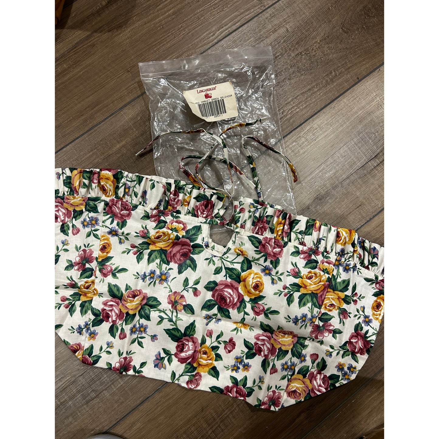 Longaberger Medium Market 1 handle Basket Liner Garden Splendor Roses NEW floral