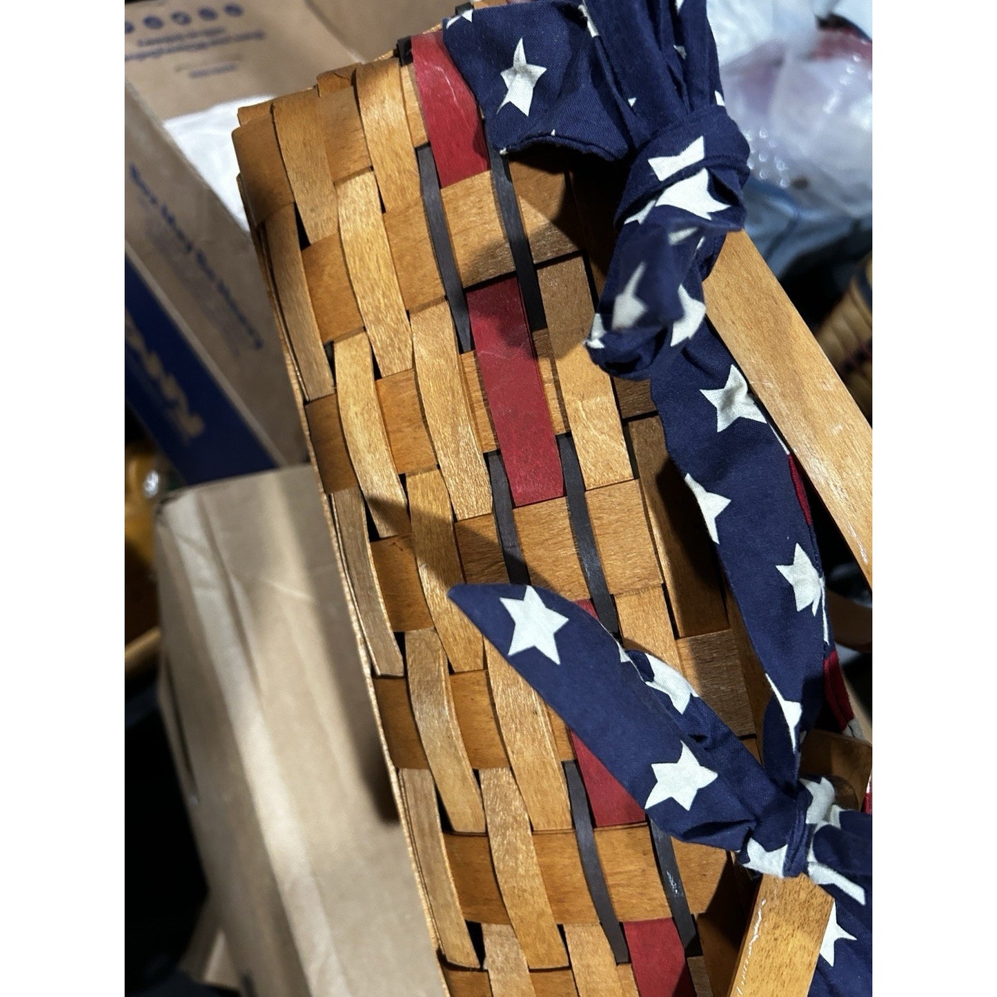 Longaberger 1992 All American Small Market Basket Stars & Stripes Liner Divider