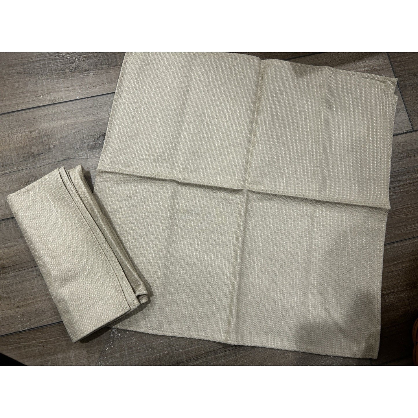Longaberger Baskets Napkins Oatmeal Tan fabric Set of 2