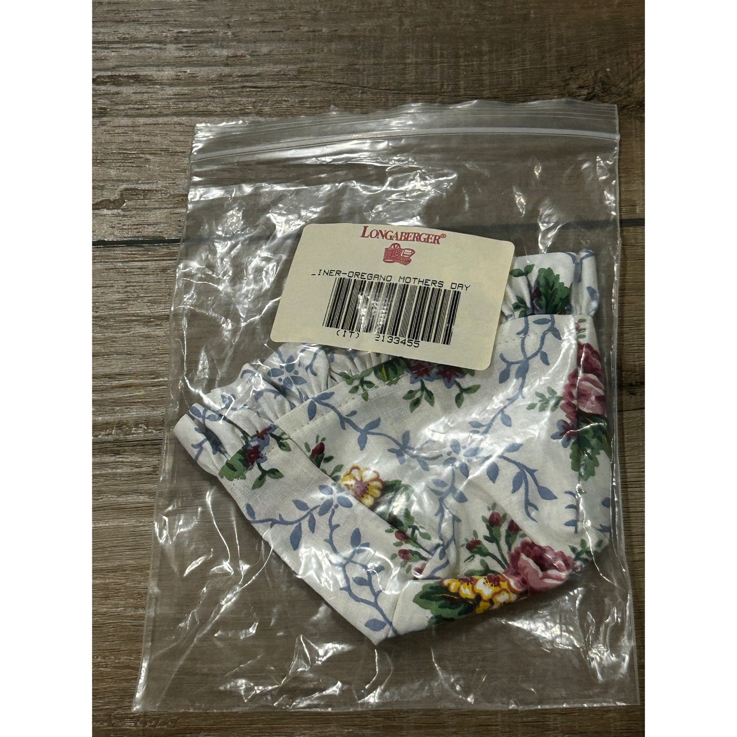 Longaberger Mothers Day Rose Floral OREGANO Fabric Basket Liner NEW