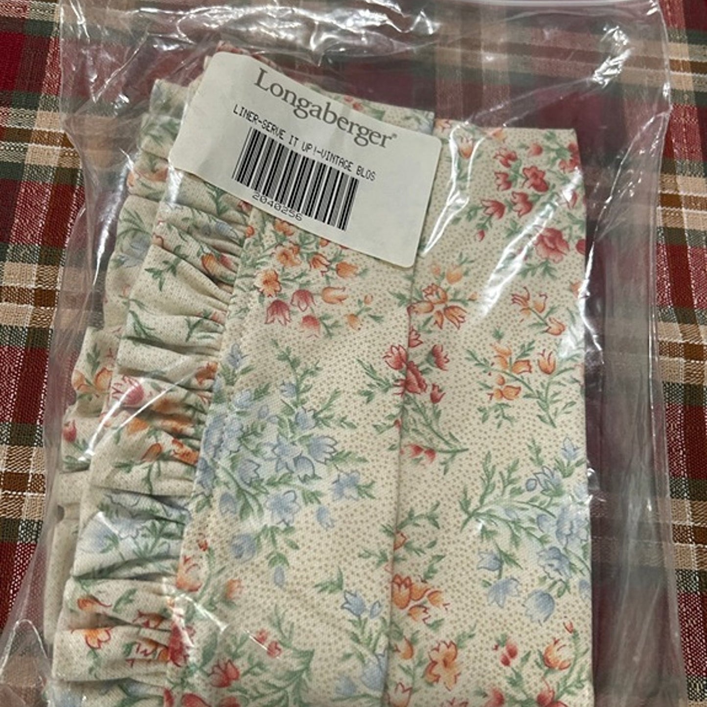 Longaberger Vintage Blossoms SERVE IT UP Basket Liner Serving tray NEW floral