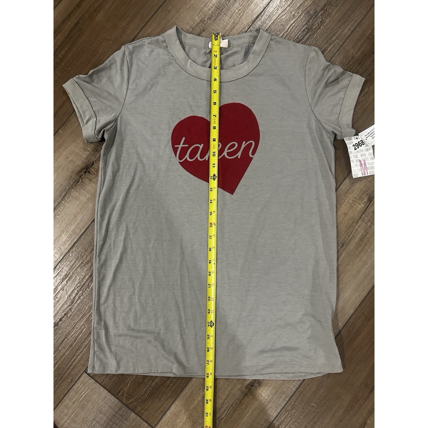 NWT - LuLaRoe Graphic T Gray Heart Taken Shirt - Women's Size Medium Heart