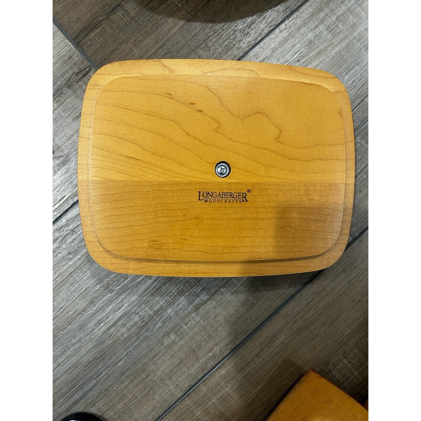 Longaberger Address Basket Lid Woodcrafts Classic stain