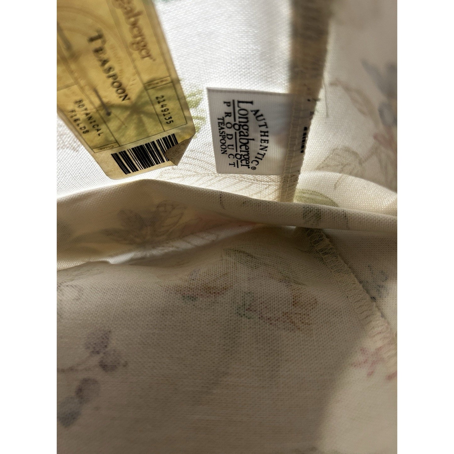 Longaberger Botanical Fields Fabric liner Teaspoon NEW floral