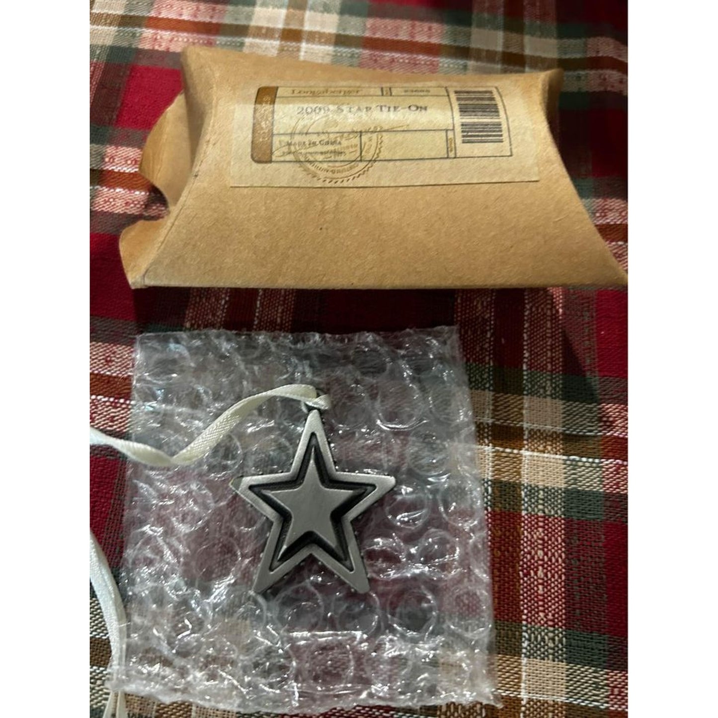 Longaberger basket 2009 inaugural pewter star tie on New