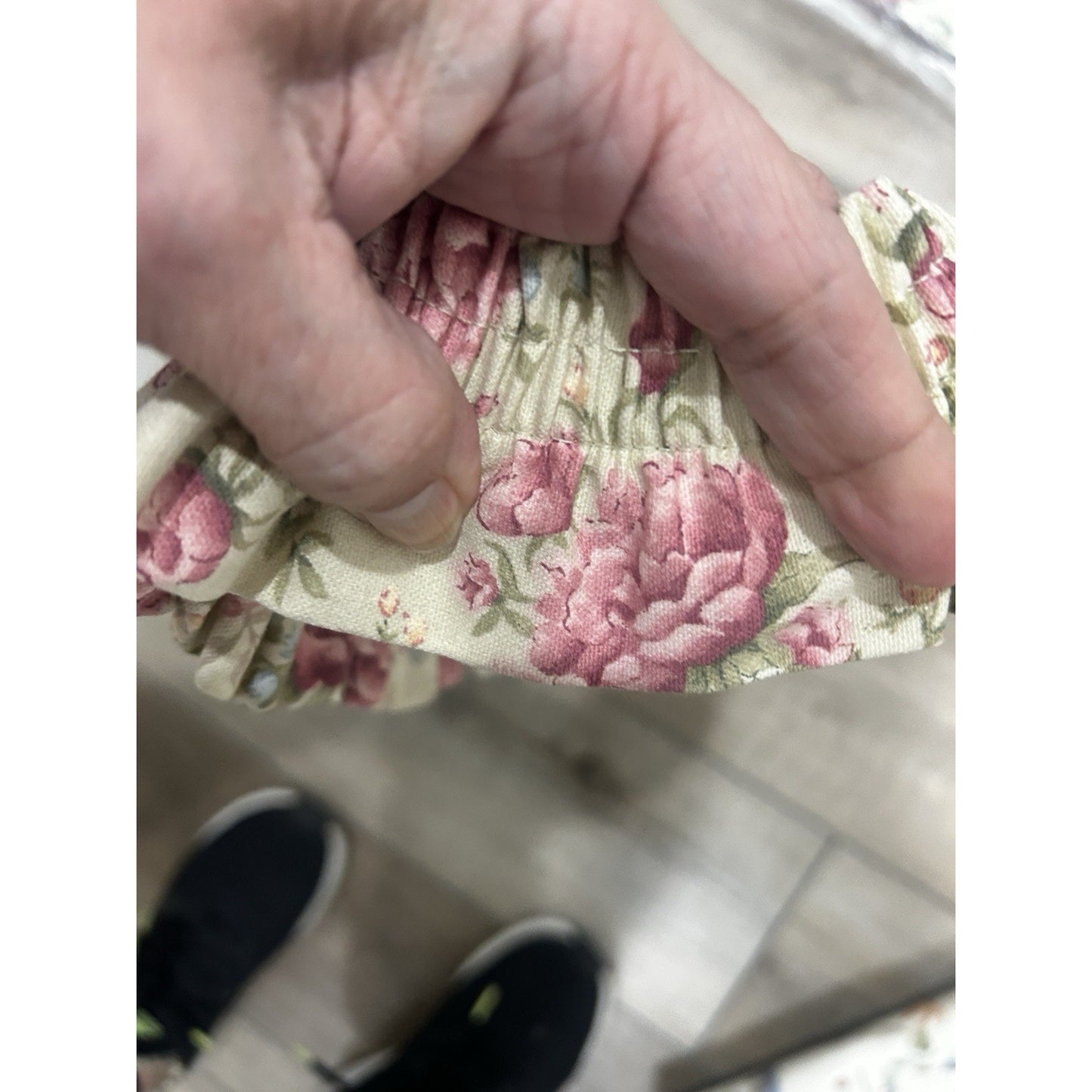 Longaberger Peony Large Basket Garter floral fabric Hard to Find