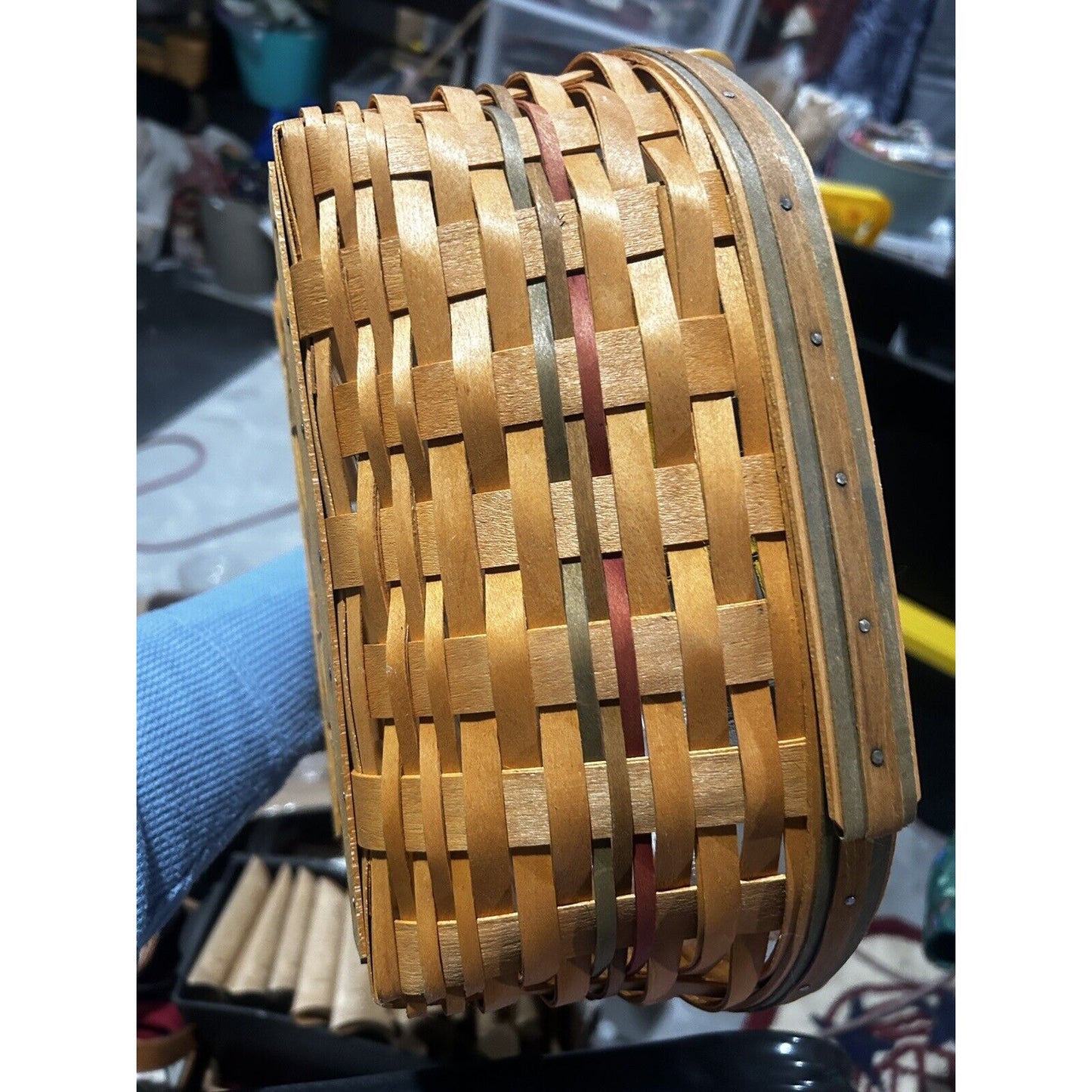 Longaberger Autumn Fall Large Basket Leaves Liner Protector Tie On 12" x 9"