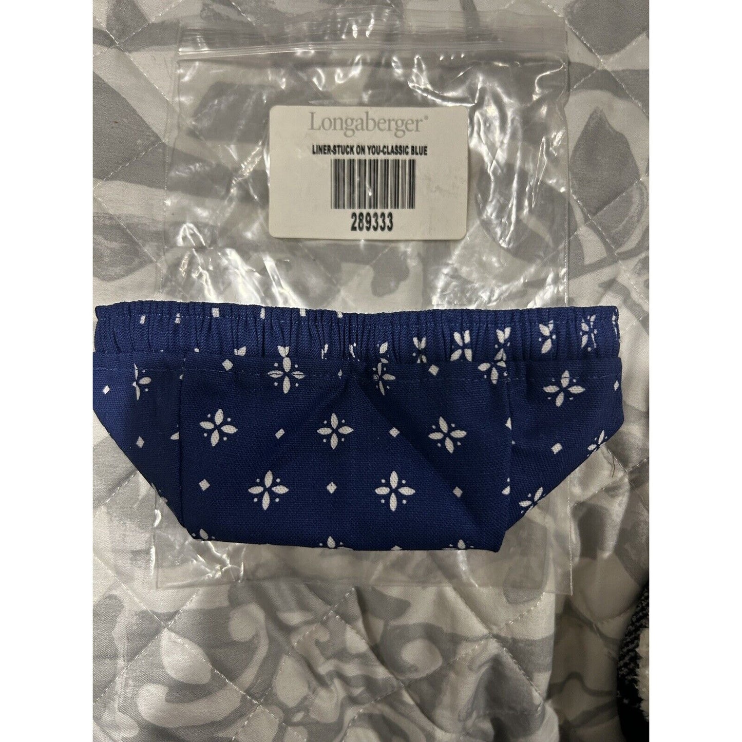 Longaberger STUCK ON YOU Basket Liner NEW Classic Blue Fabric