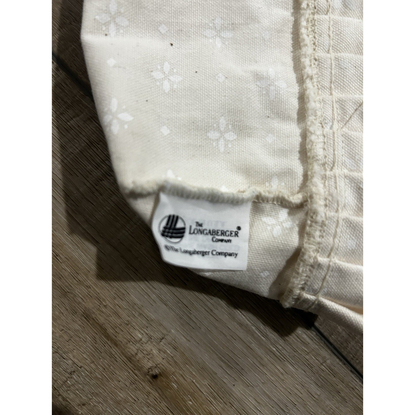 Longaberger Tea Small Key Basket Liner Woven Traditions Natural Cream fabric