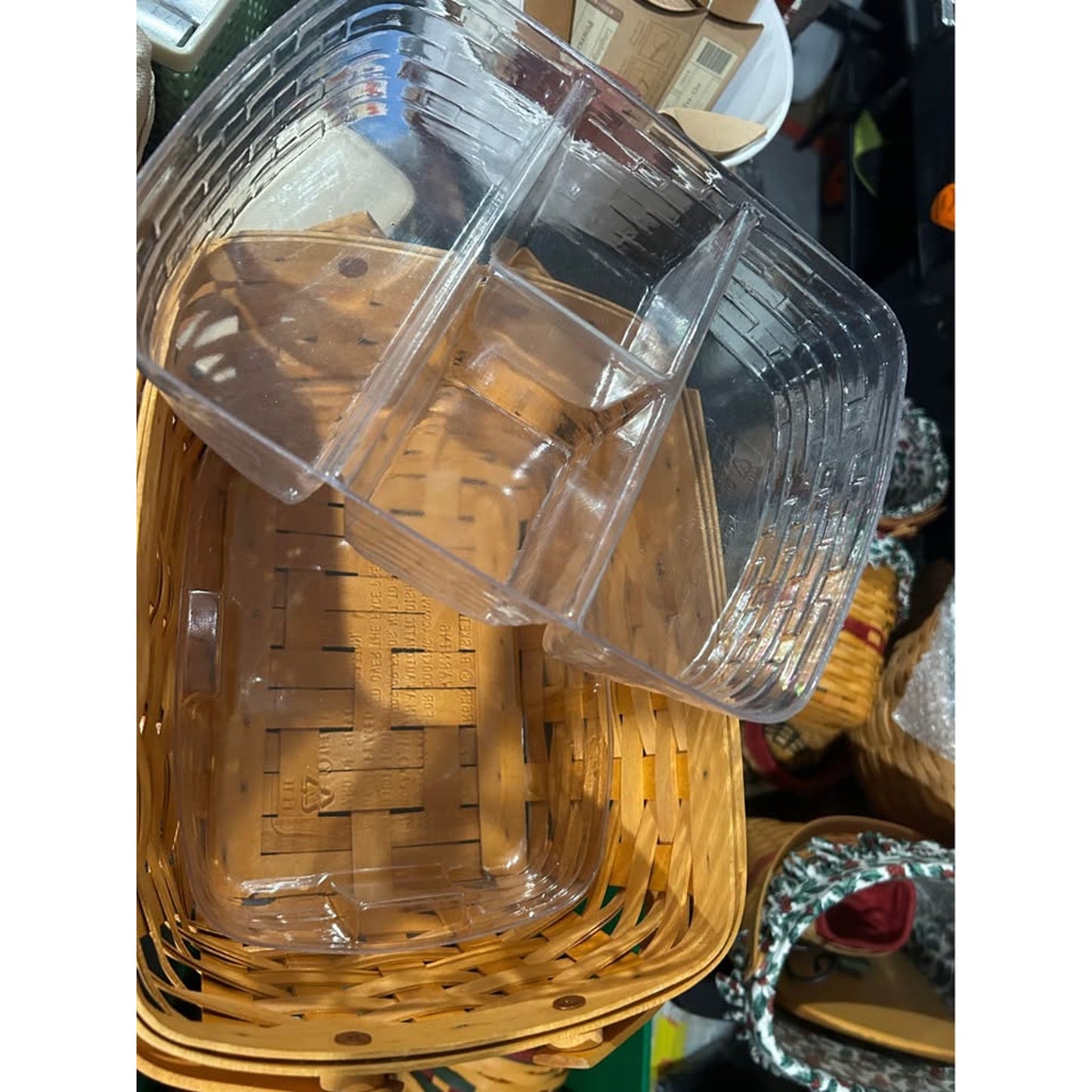 Longaberger Sewing Notions BasketCombo 2 Protectors stacking / divided