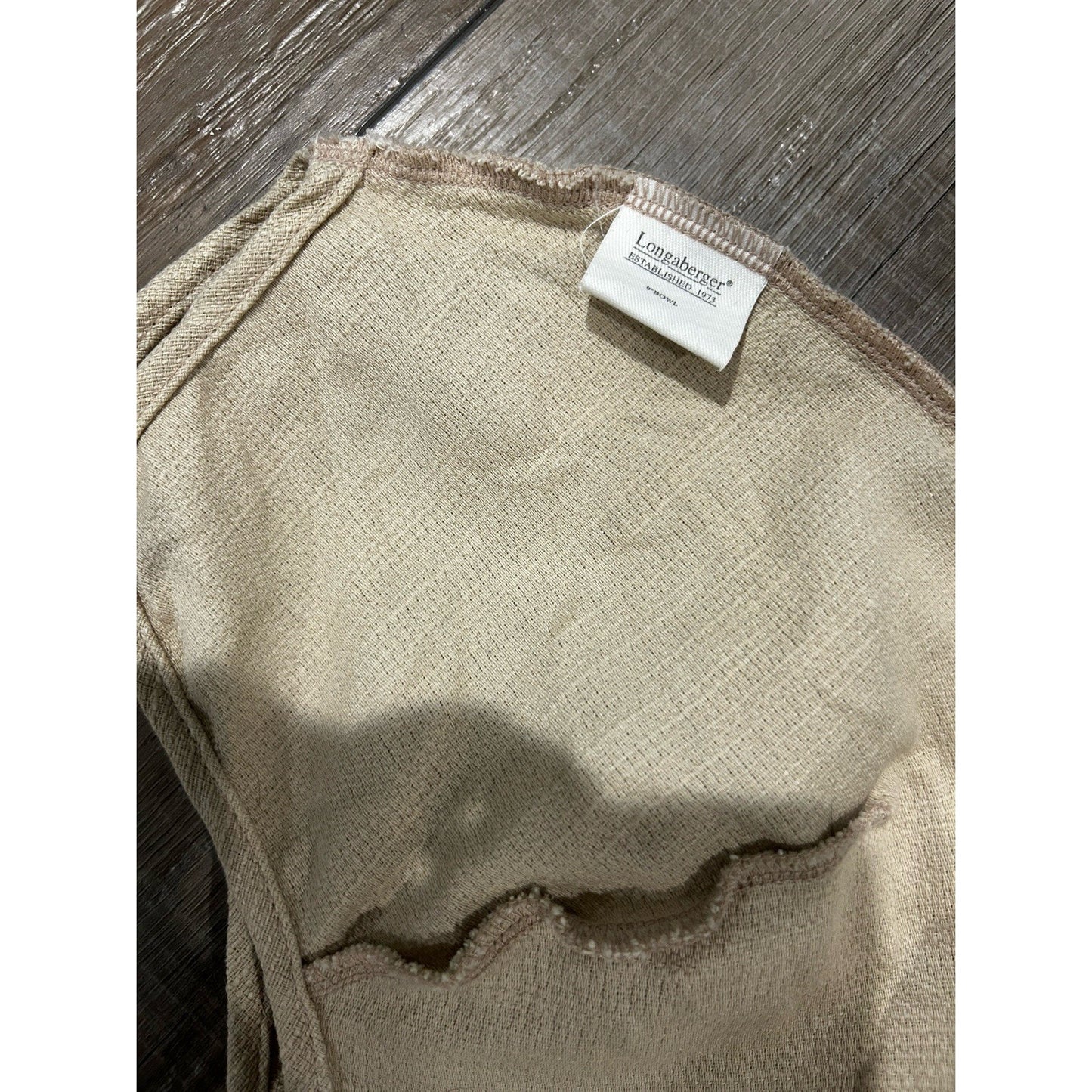 Longaberger 9" Woven Bowl Basket Liner Oatmeal beige fabric