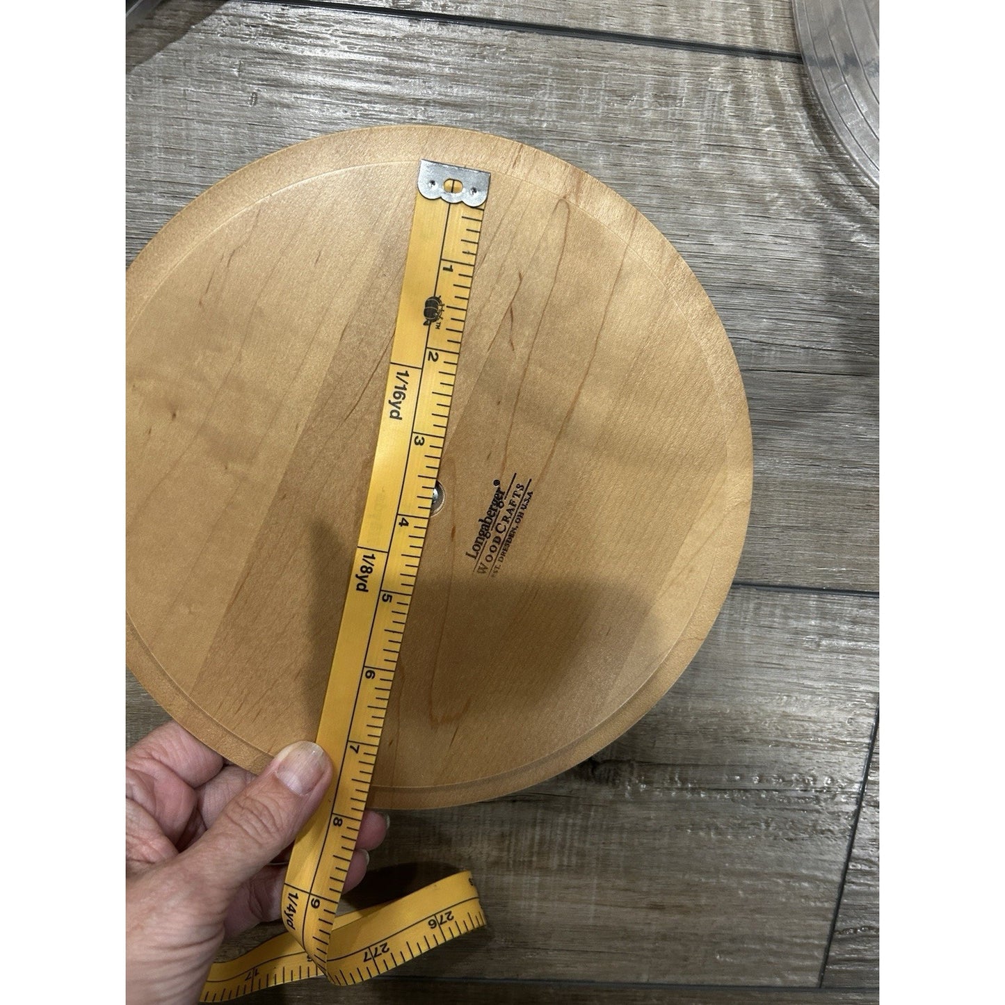 Longaberger Woodcrafts Lid Large Crock Canister Basket Warm Brown 8.25"