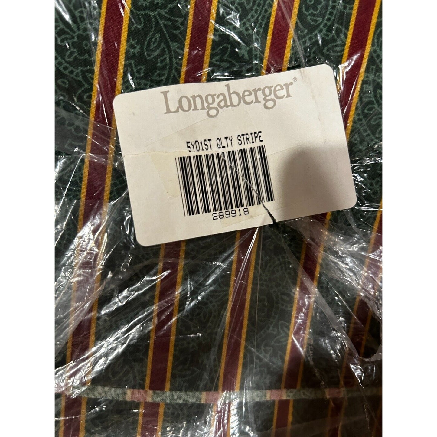 Longaberger Baskets Imperial Stripe Bulk Fabric 5 Yards NEW paisley Christmas