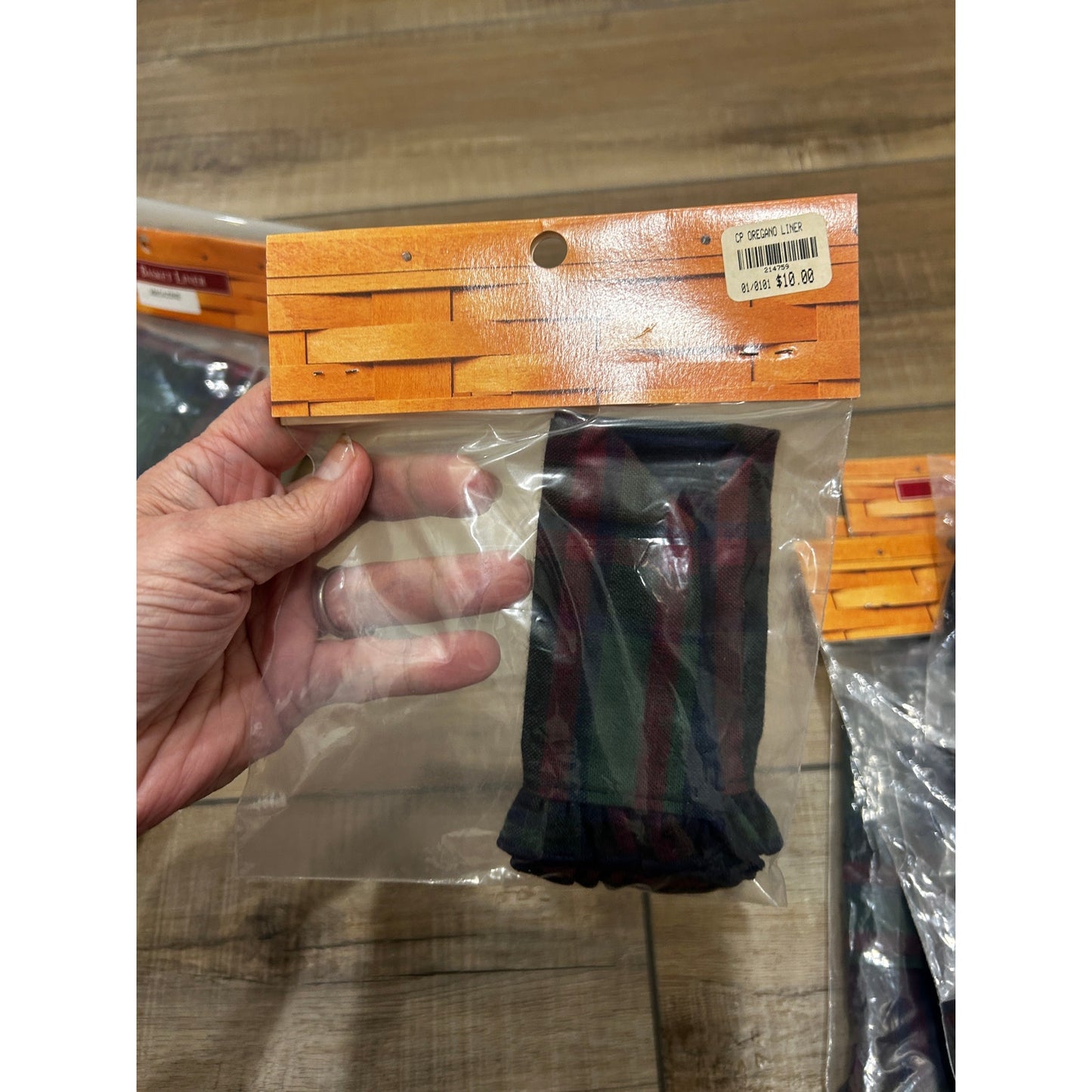 Longaberger OREGANO Basket Liner CABIN PLAID Fabric NEW RARE