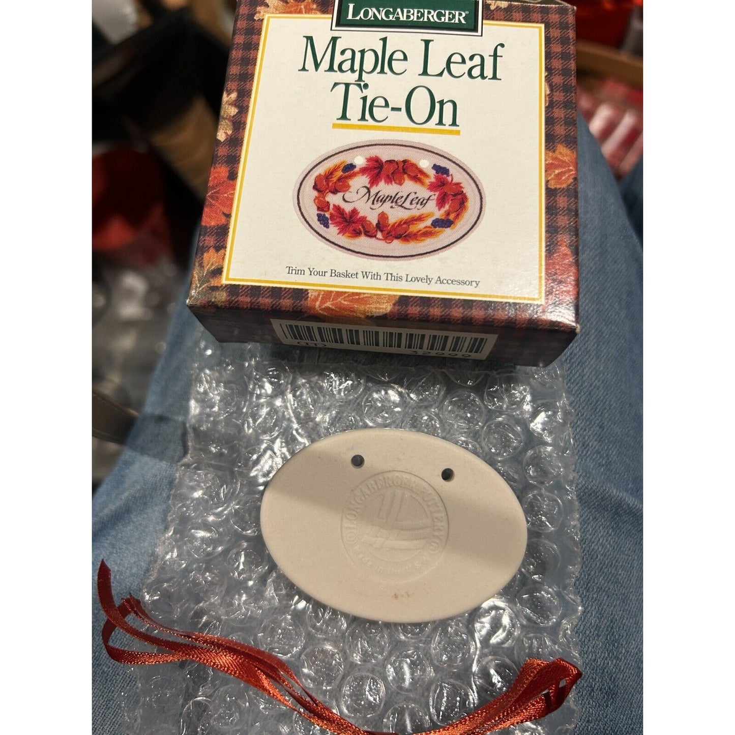 Vintage Longaberger Maple Leaf Tie On #32999 NEW Autumn Fall Tie-On๐