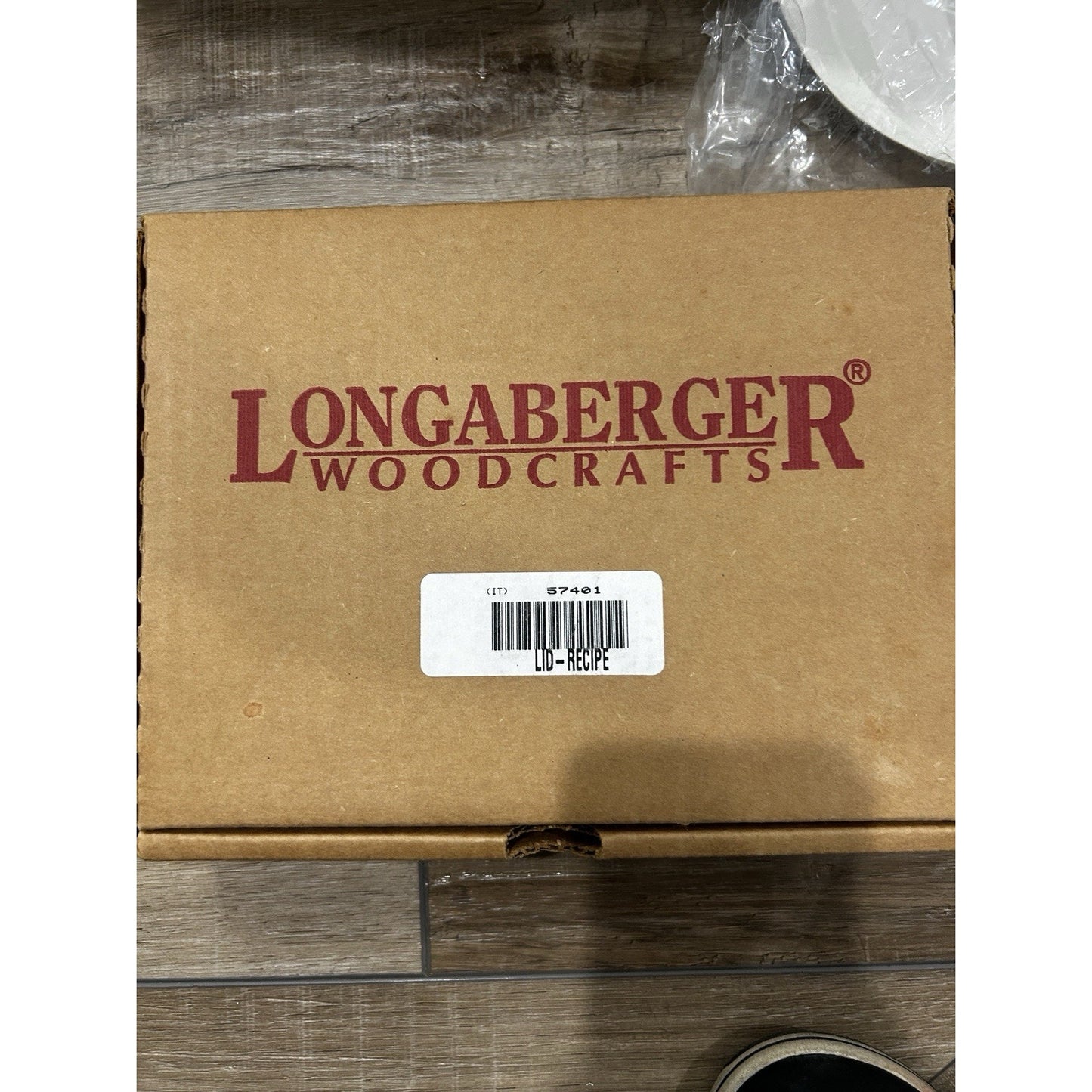 Longaberger Large RECIPE BASKET LID 57401 Classic Stain Maple Wood NEW