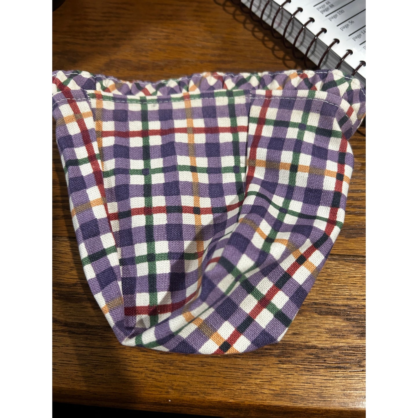 LONGABERGER Pencil Pen pal BASKET LINER Blueberry Plaid purple