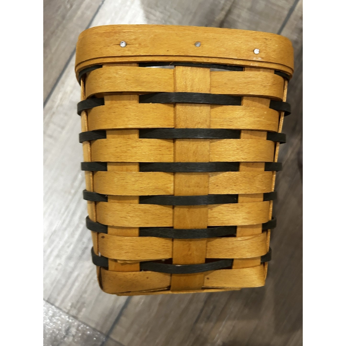 Longaberger Kitchen Utensil Basket Protector & Wood Dividers Navy blue weaves