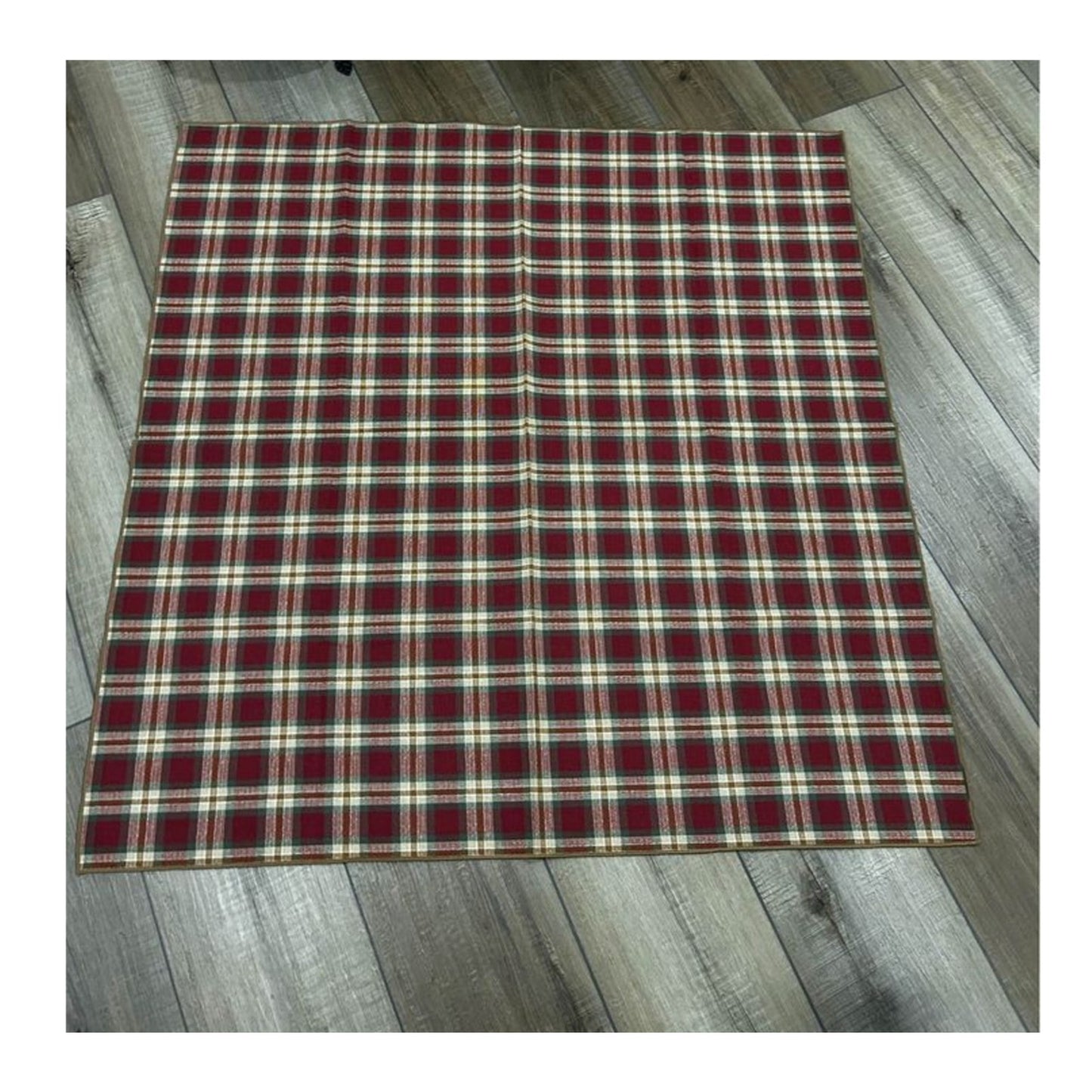 Longaberger Baskets Orchard Park Plaid 36" Fabric Table square NEW