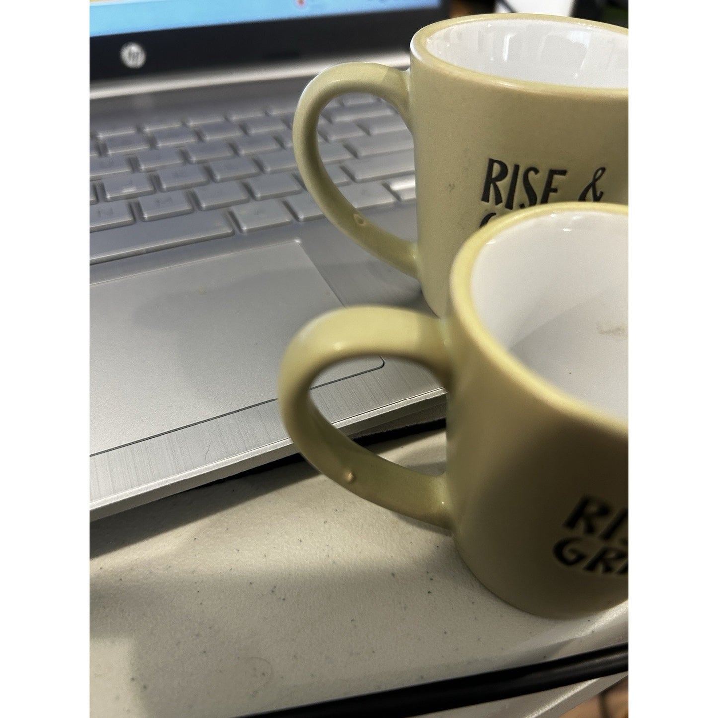 Espresso Cup Set Rise & Grind 3 Oz. Each Shot Glass Motivational