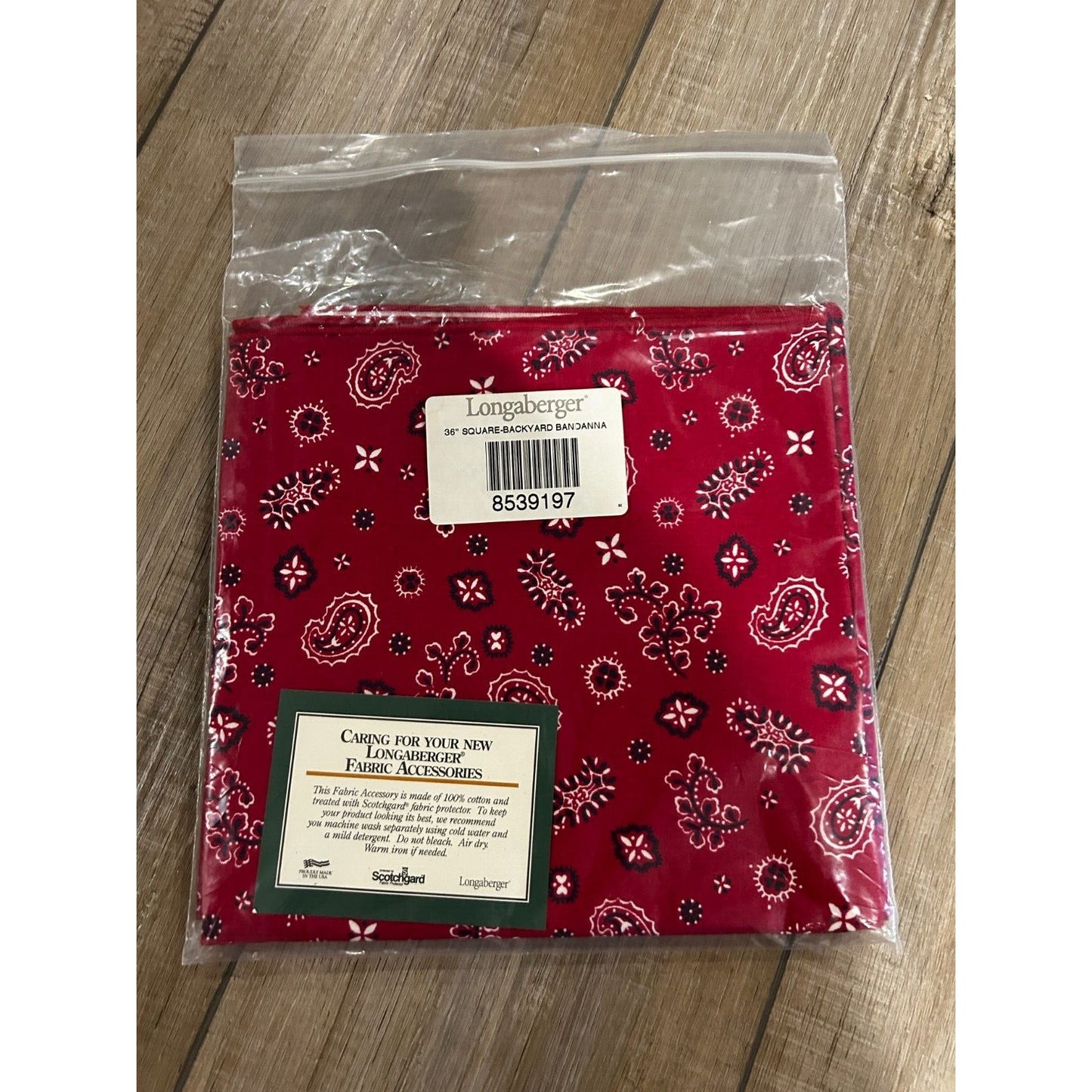 Longaberger Backyard Bandanna FABRIC SQUARE 36" Table Overlay tablecloth Paisley