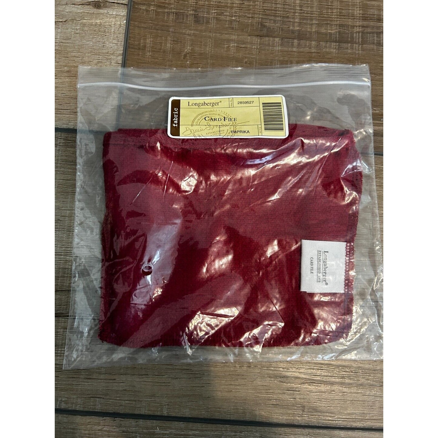 Longaberger CARD FILE Basket Liner PAPRIKA RED Fabric NEW christmas