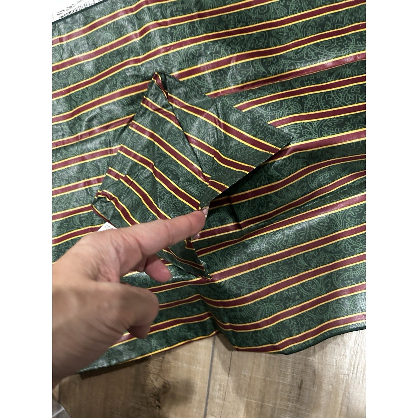 Longaberger Holly Imperial Stripe Brick Cover Buffet fabric square Christmas