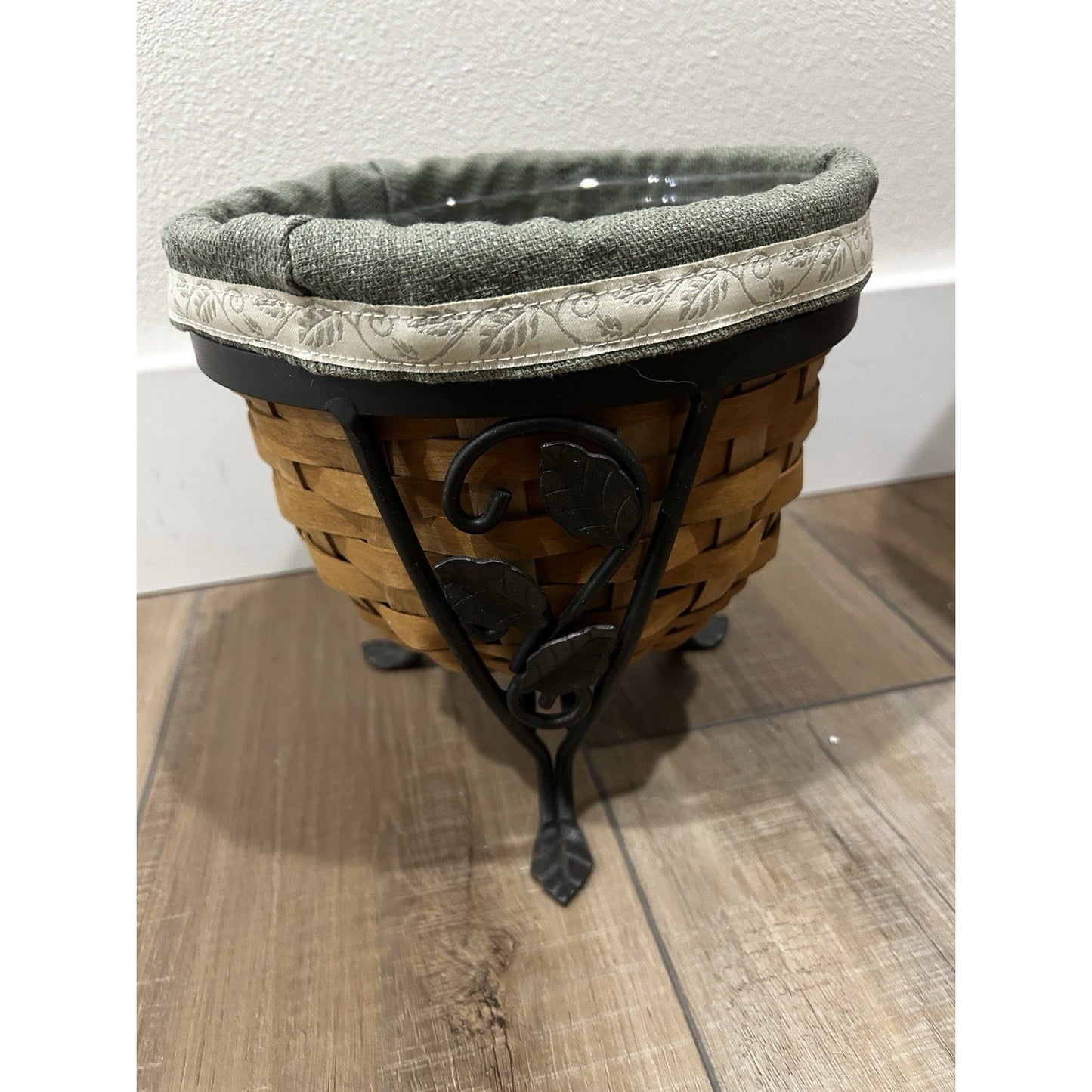 Longaberger Wrought Iron Plant Stand Flora Basket Liner & Protector Set