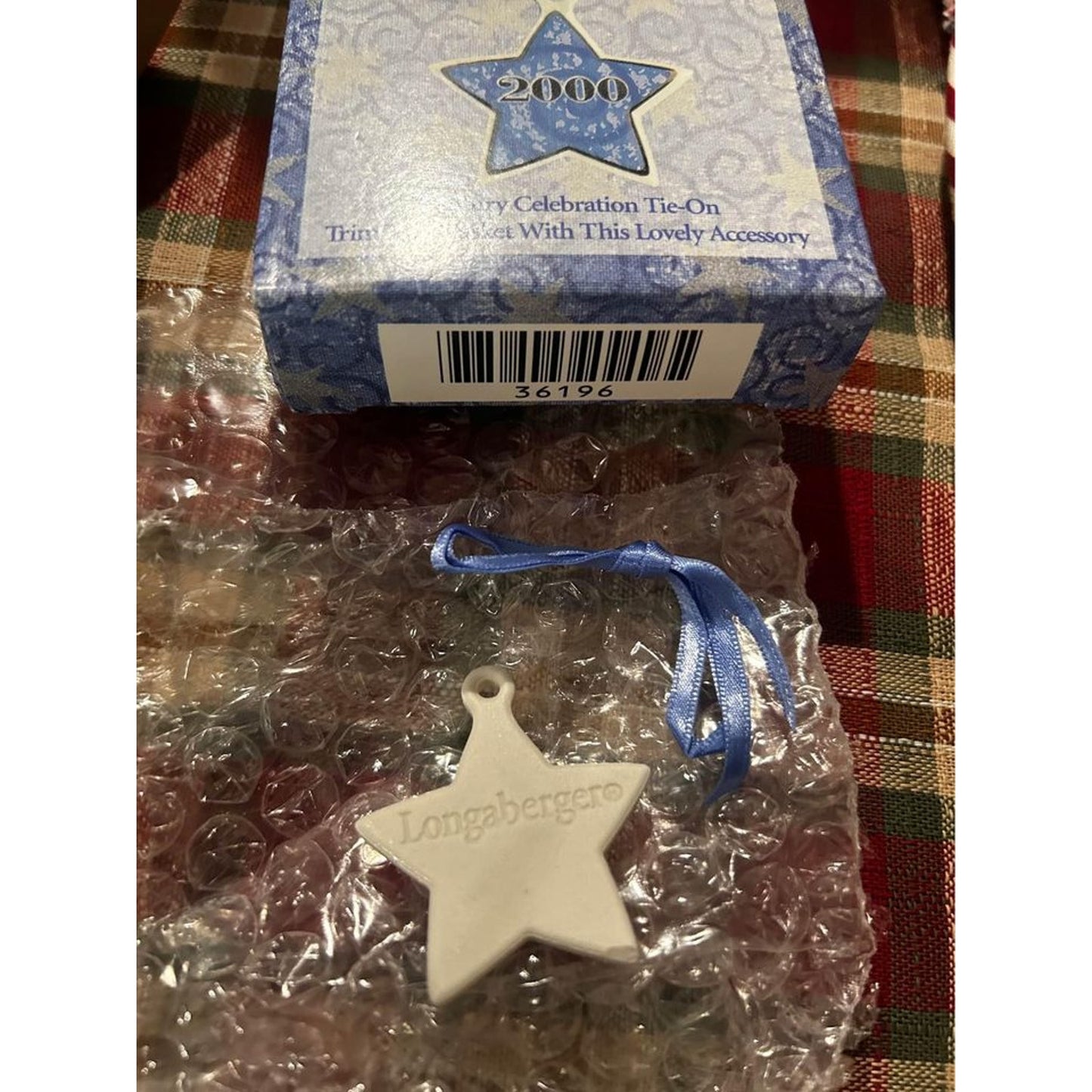 Longaberger Basket tie in Century star 2000 USA pottery