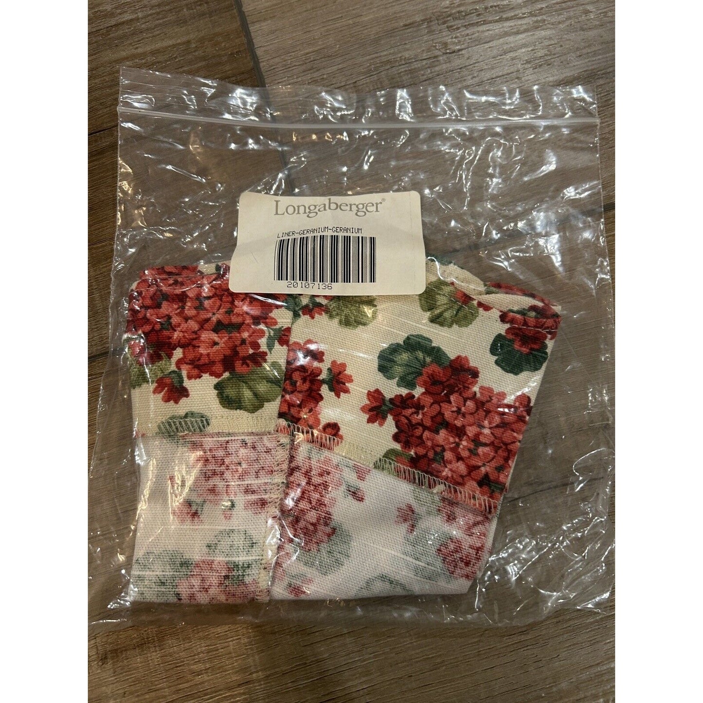 Longaberger Geranium Basket Geranium Liner 2002 May Series Full-size Floral NEW