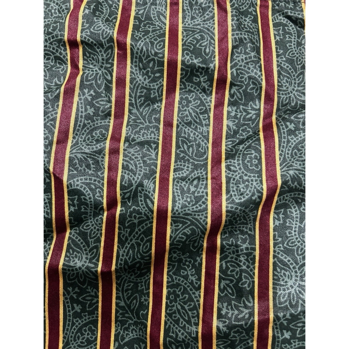 Longaberger Small Laundry Liner IMPERIAL STRIPE GREEN PAISLEY FABRIC