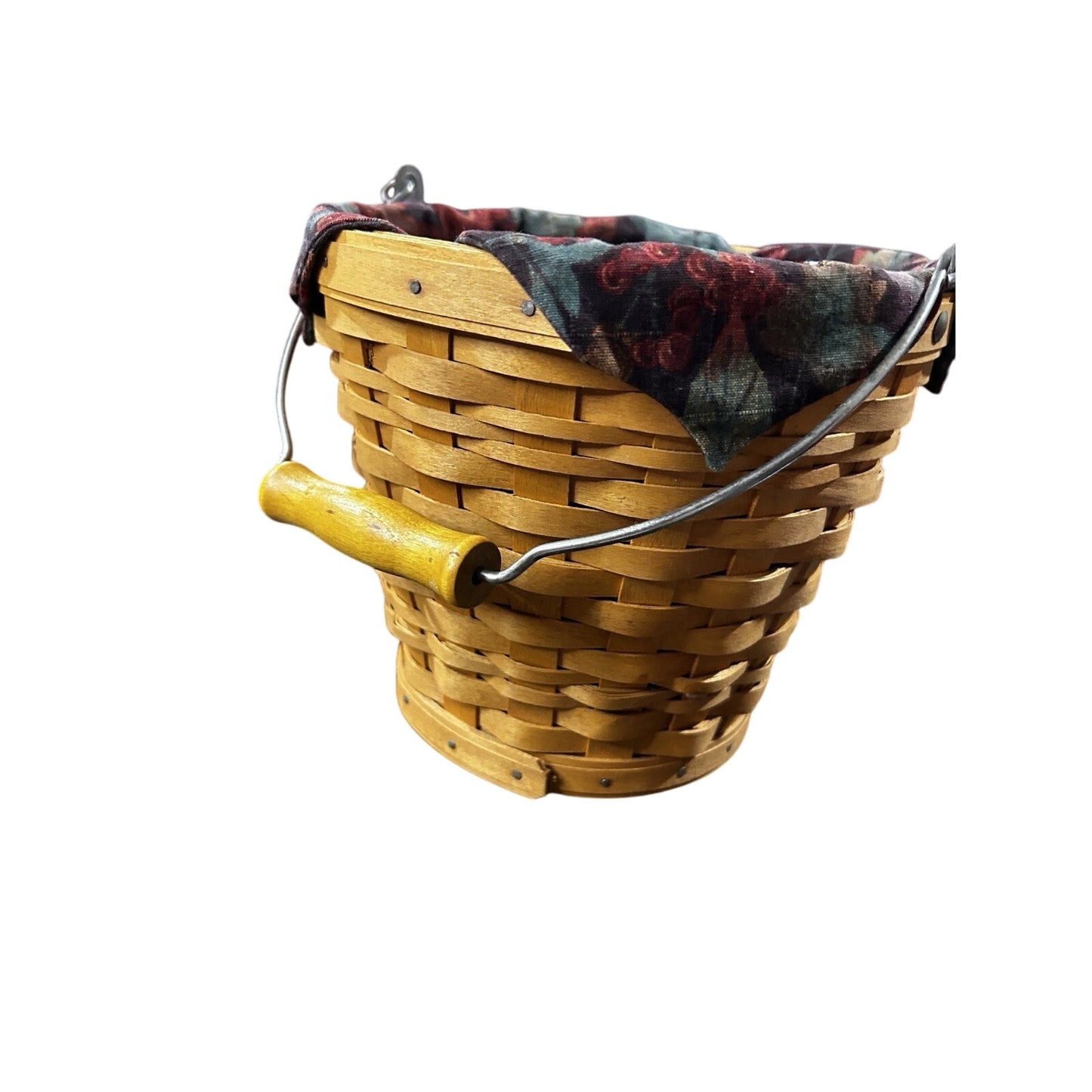 Longaberger 2002 AUTUMN PAIL Basket Bucket Falling Leaves Liner & Protector