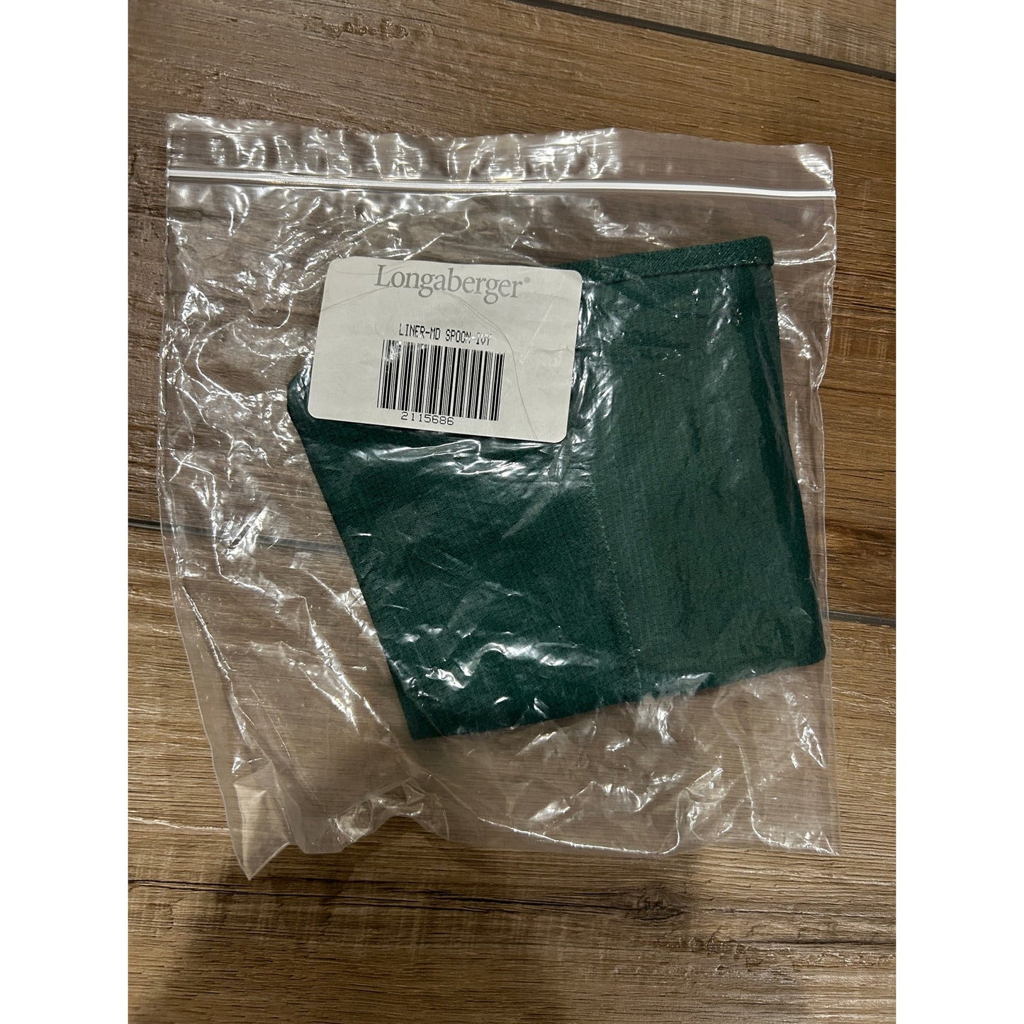 Longaberger MEDIUM SPOON Basket Liner - IVY GREEN NEW