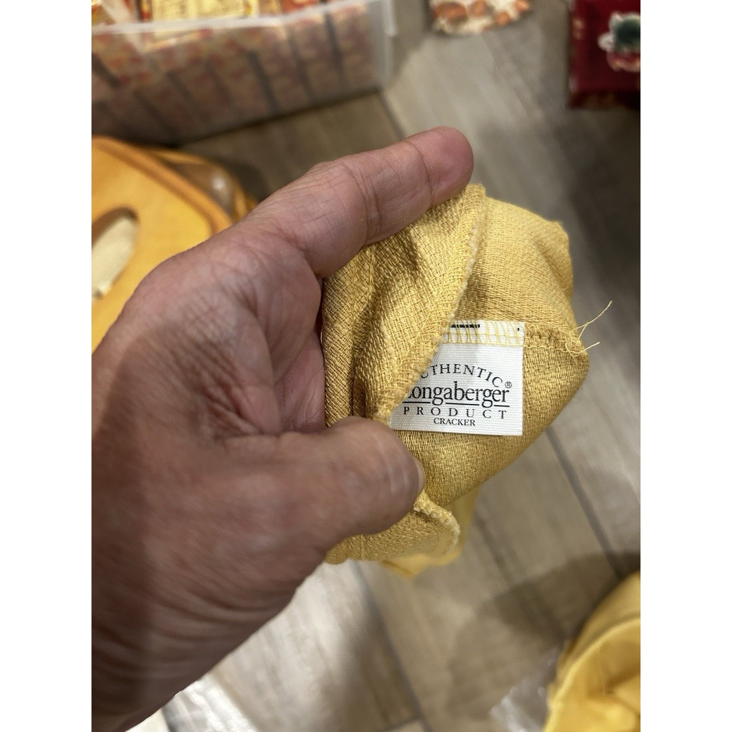 Longaberger Cracker Basket Liner Butternut Yellow fabric