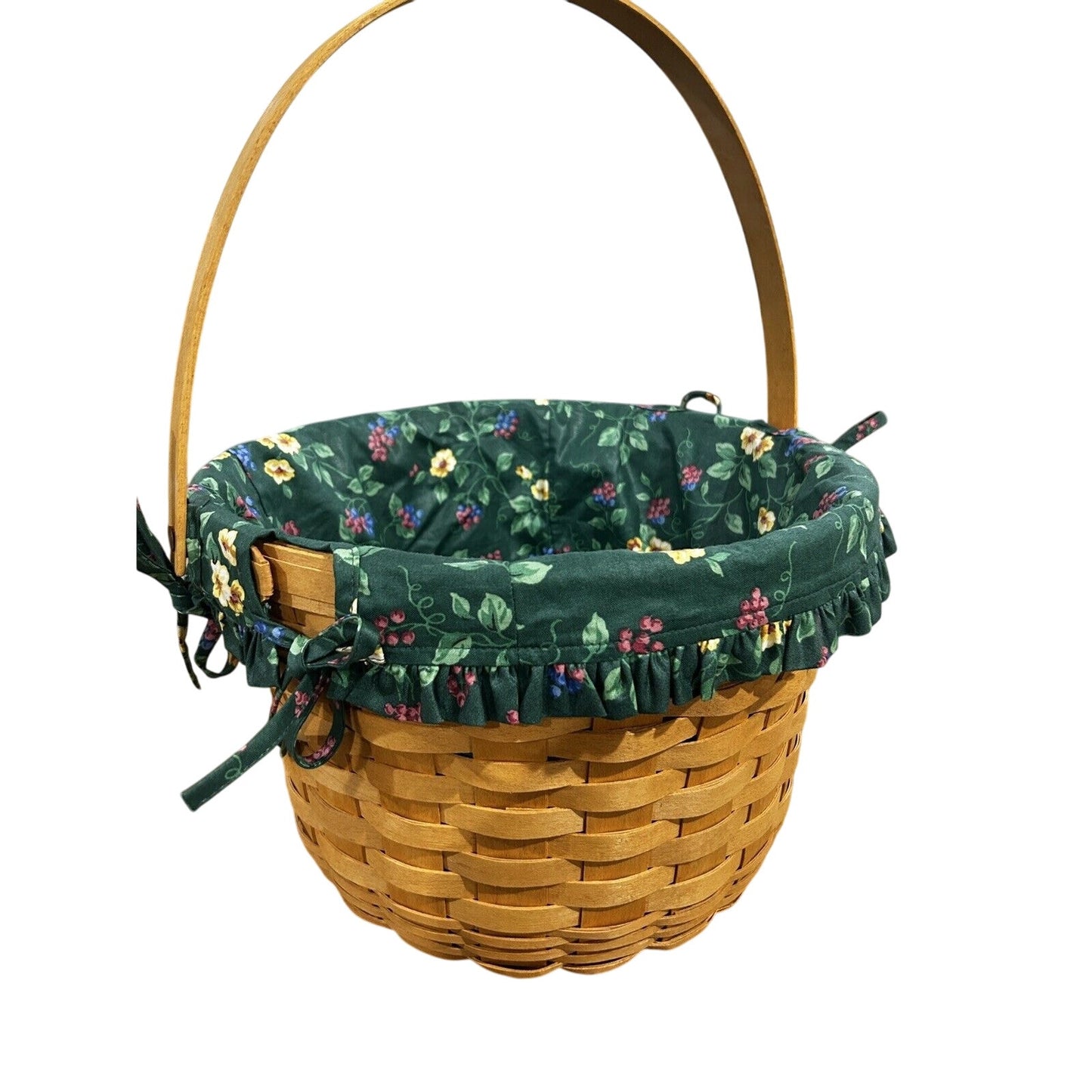 Longaberger Traditional Holly Hostess Wildflower Basket Liner Christmas