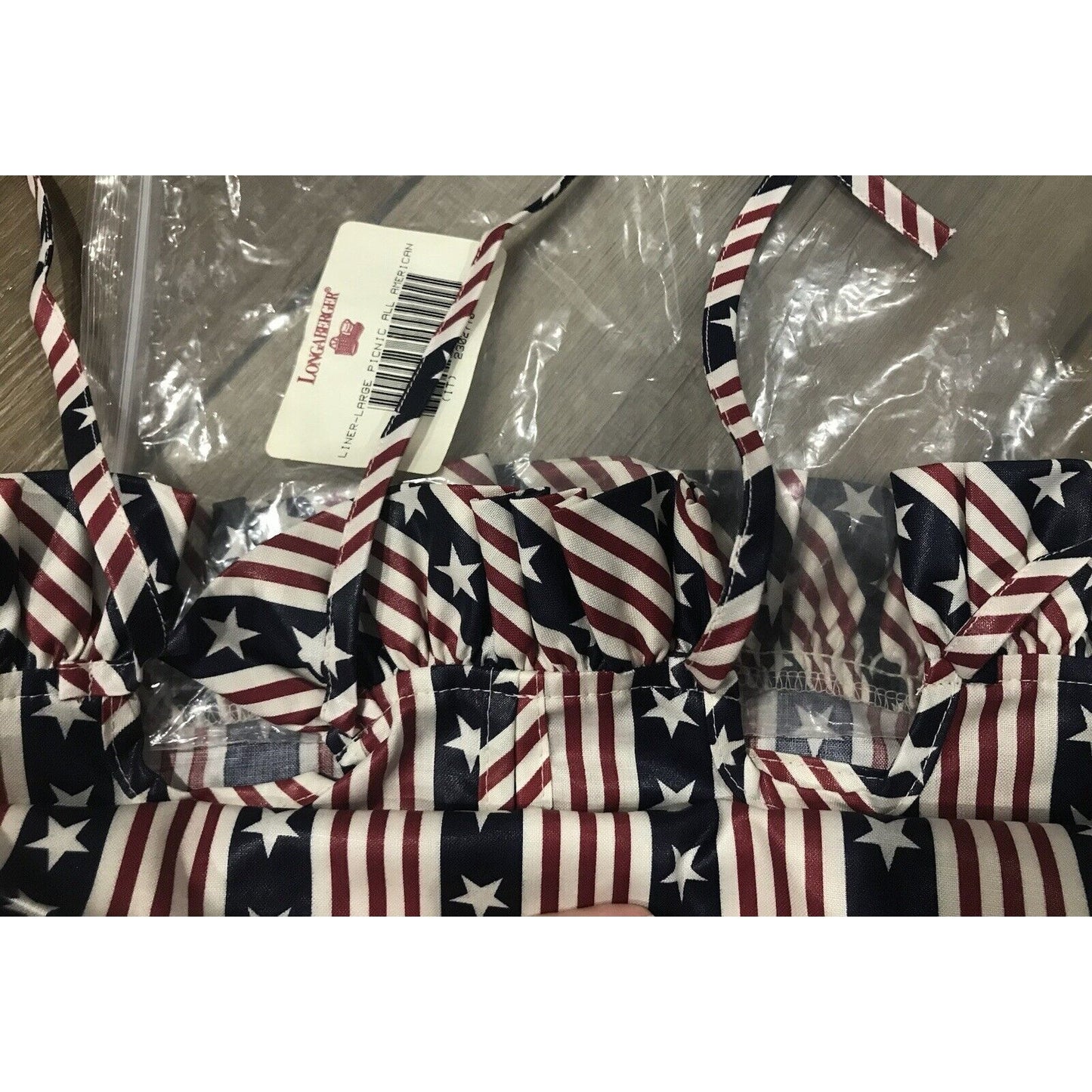 Longaberger Large Picnic Liner - All American Stars & Stripes NEW