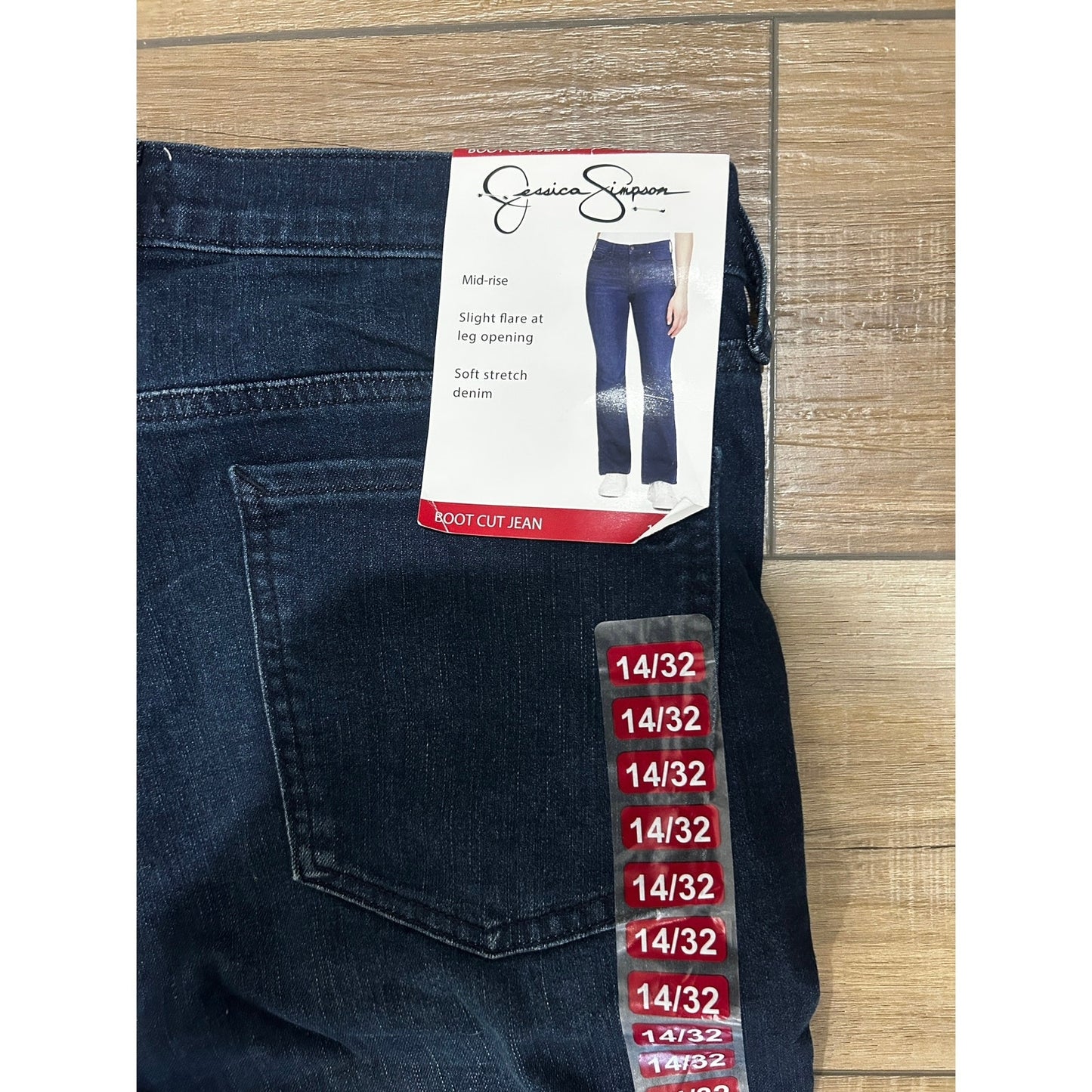 Jessica Simpson Ladies Bootcut Jean Size 14 / 32 Stretch NEW Denim Blue WITT