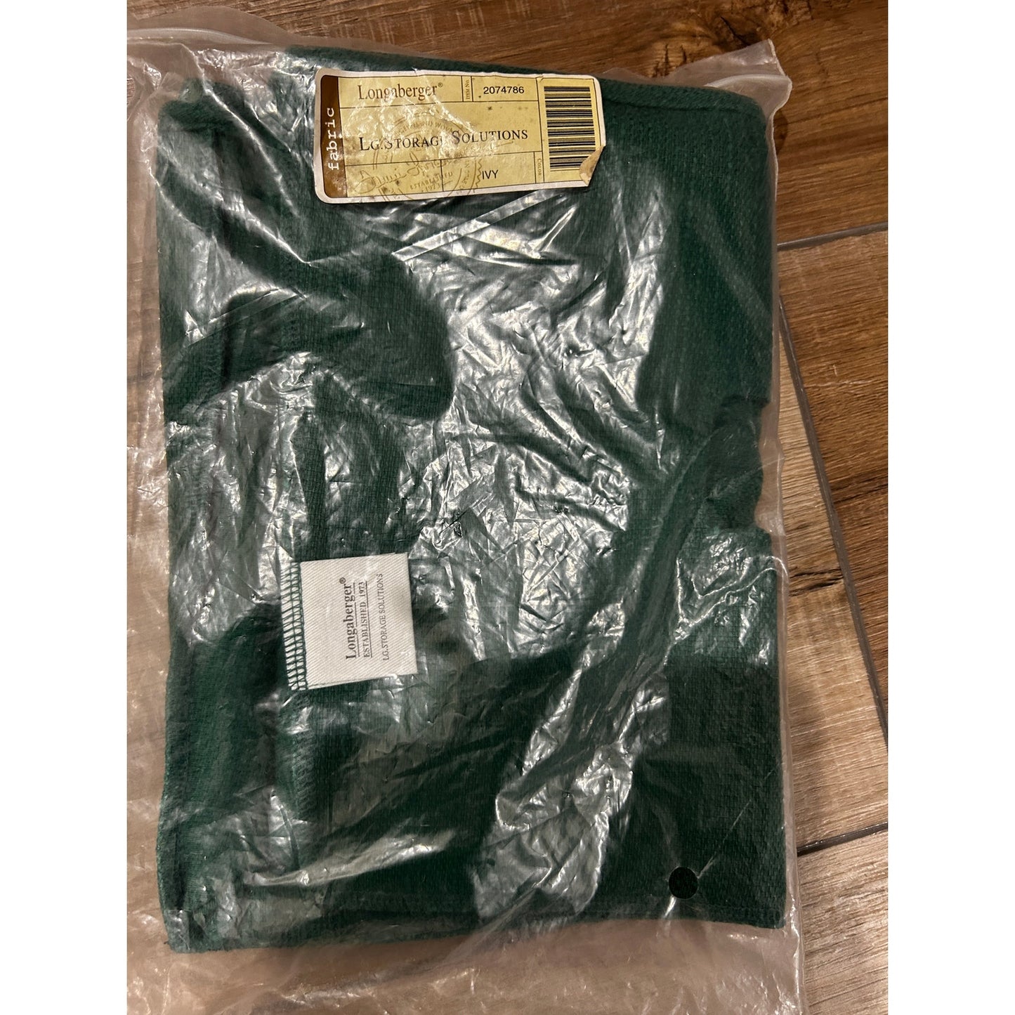 Longaberger Large Storage Solutions Basket Liner IVY GREEN fabric