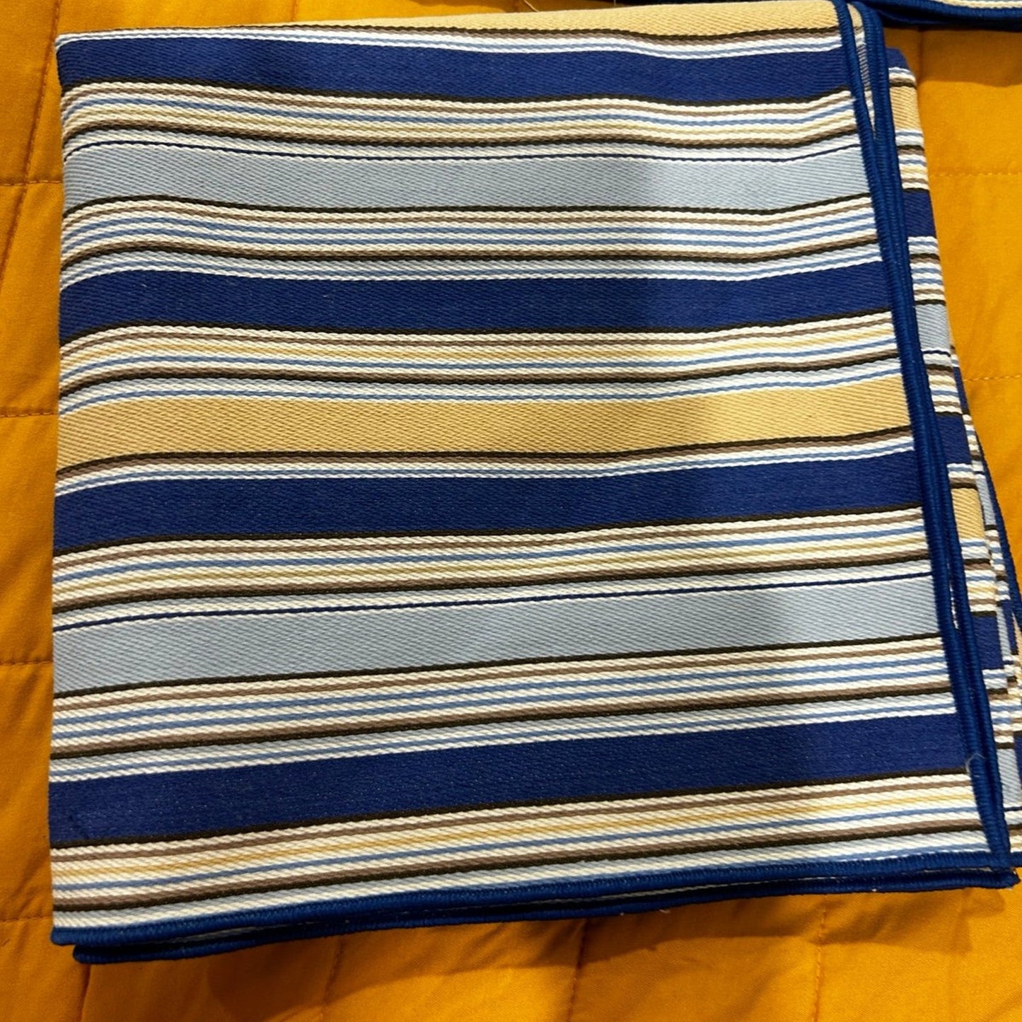 Longaberger cabana stripe 36 inch fabric square table cloth NEW