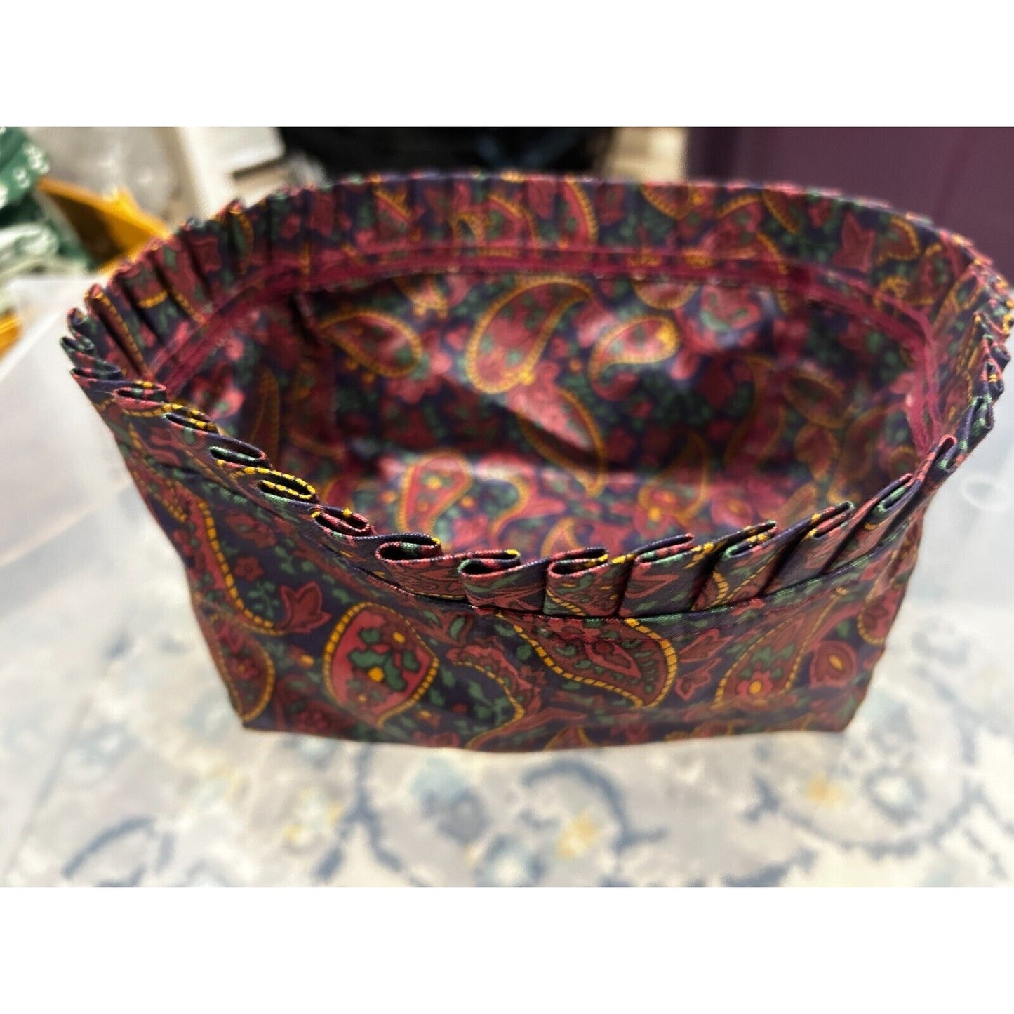 Longaberger Father's Day Address Basket Liner Only Paisley fabric NEW