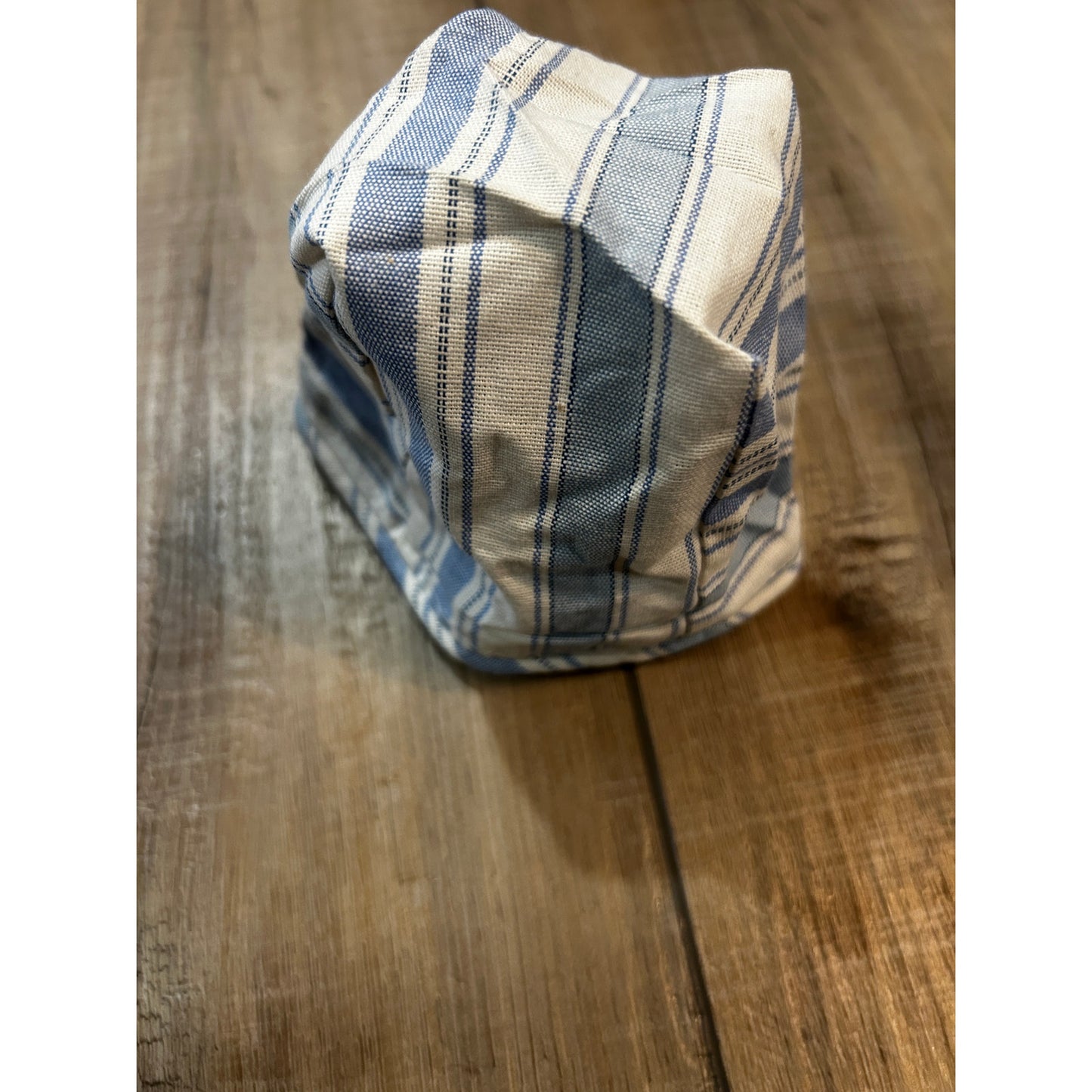 Longaberger CHIVES Basket Liner VINTAGE TICKING BLUE WHITE STRIPE Fabric