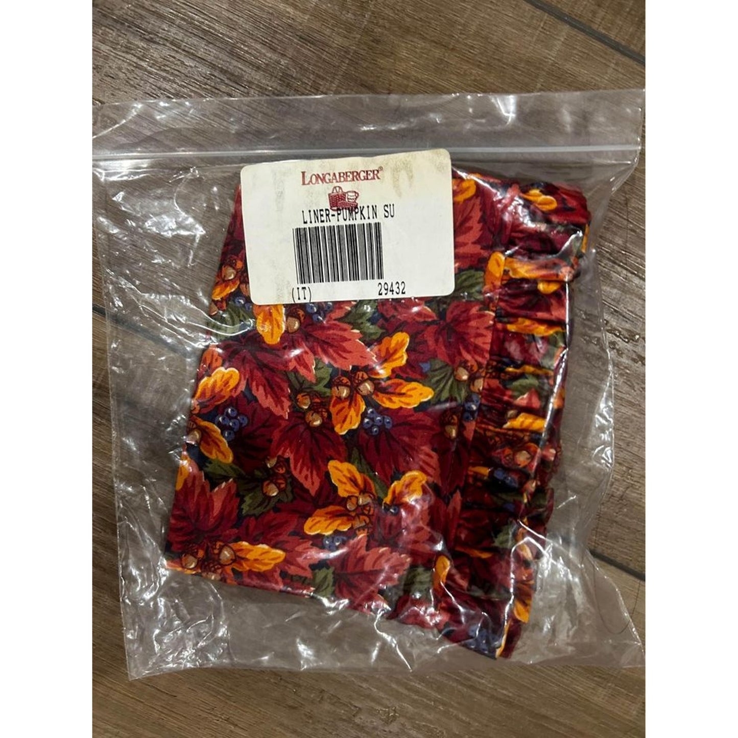 longaberger fall foliage pumpkin liner stand up NEW