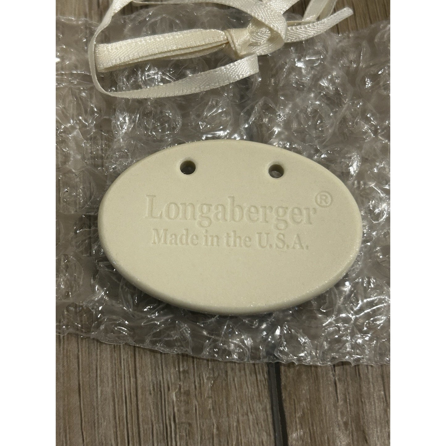 Longaberger Happy Easter Egg 2003 Basket Tie On pottery NEW