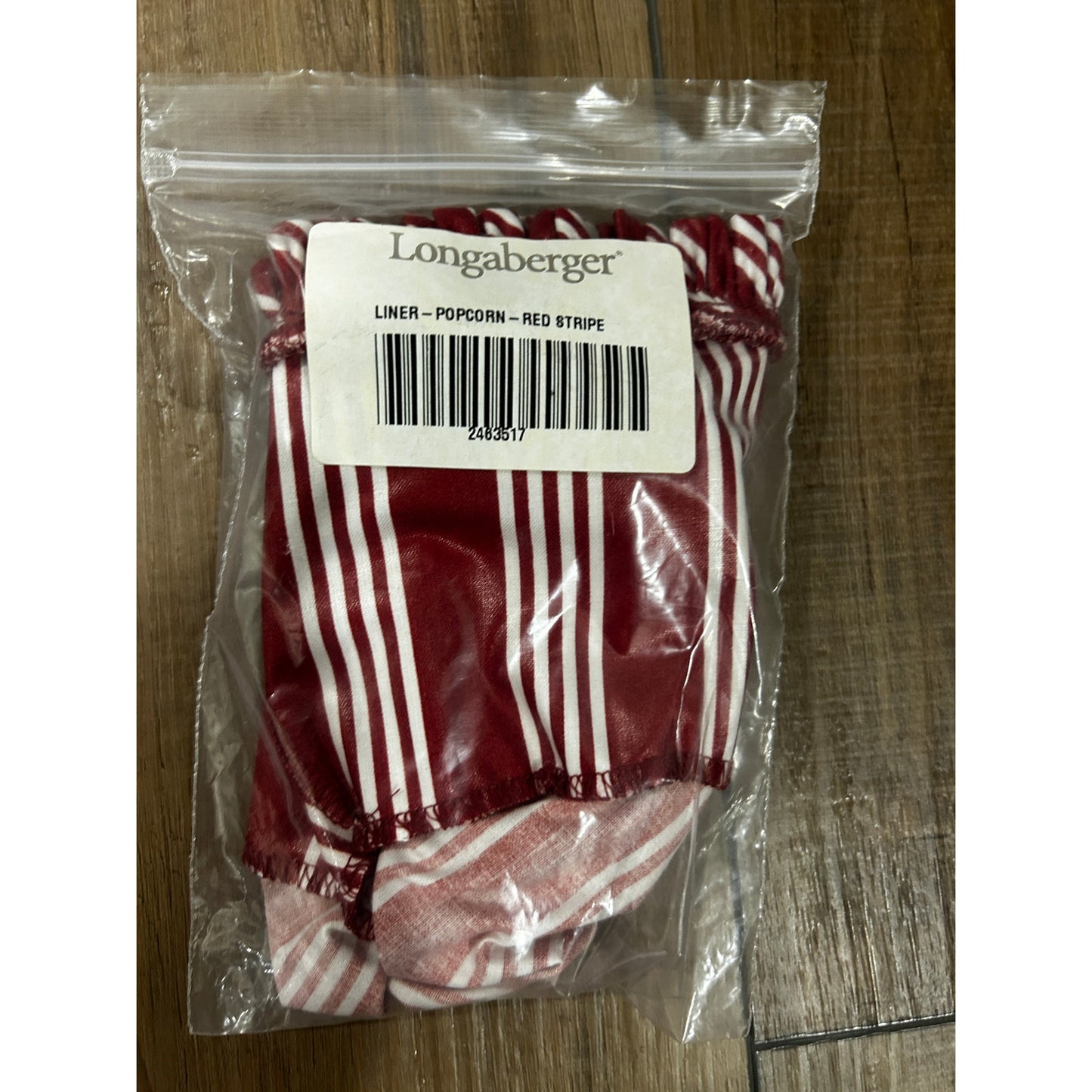 Longaberger Popcorn & Pinecone Basket Liners Christmas Red Stripe for Lg Snowman NEW