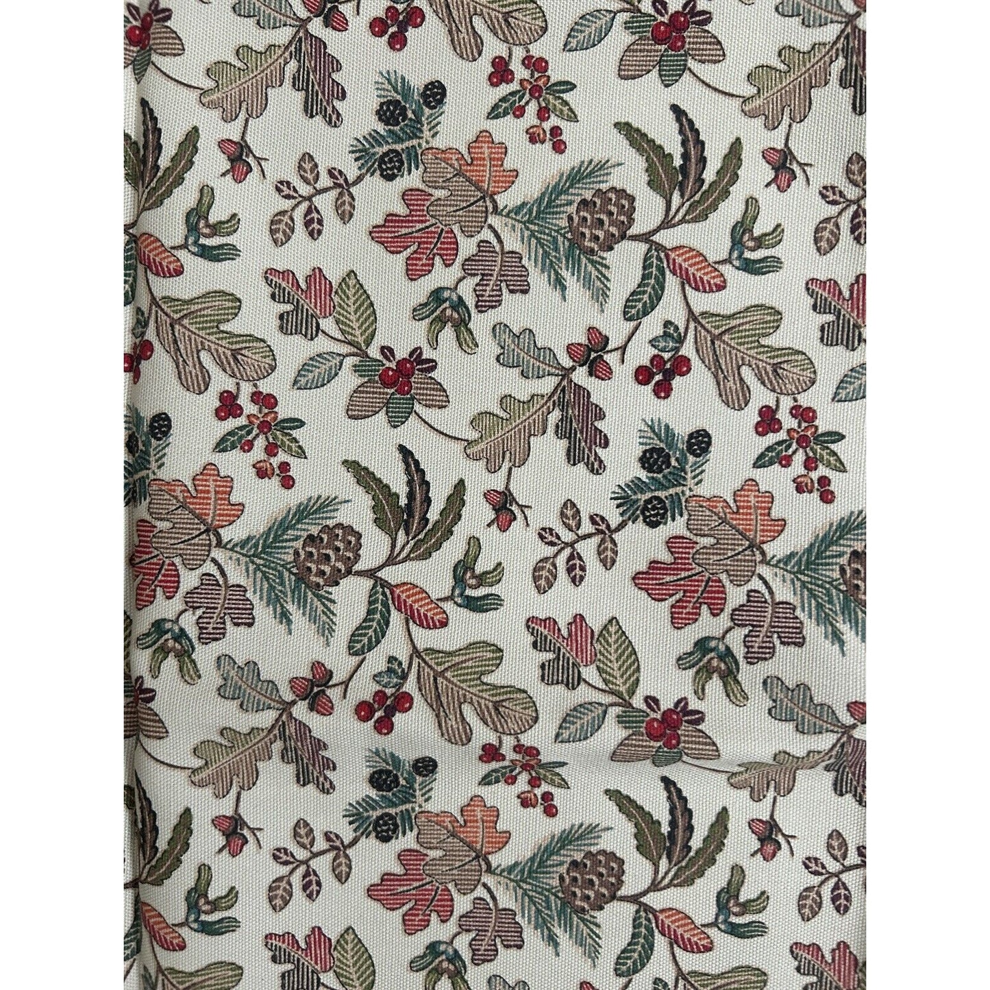 Longaberger Autumn Path 36" Table Fabric Square Fall Decor NEW Oak leaf pinecone