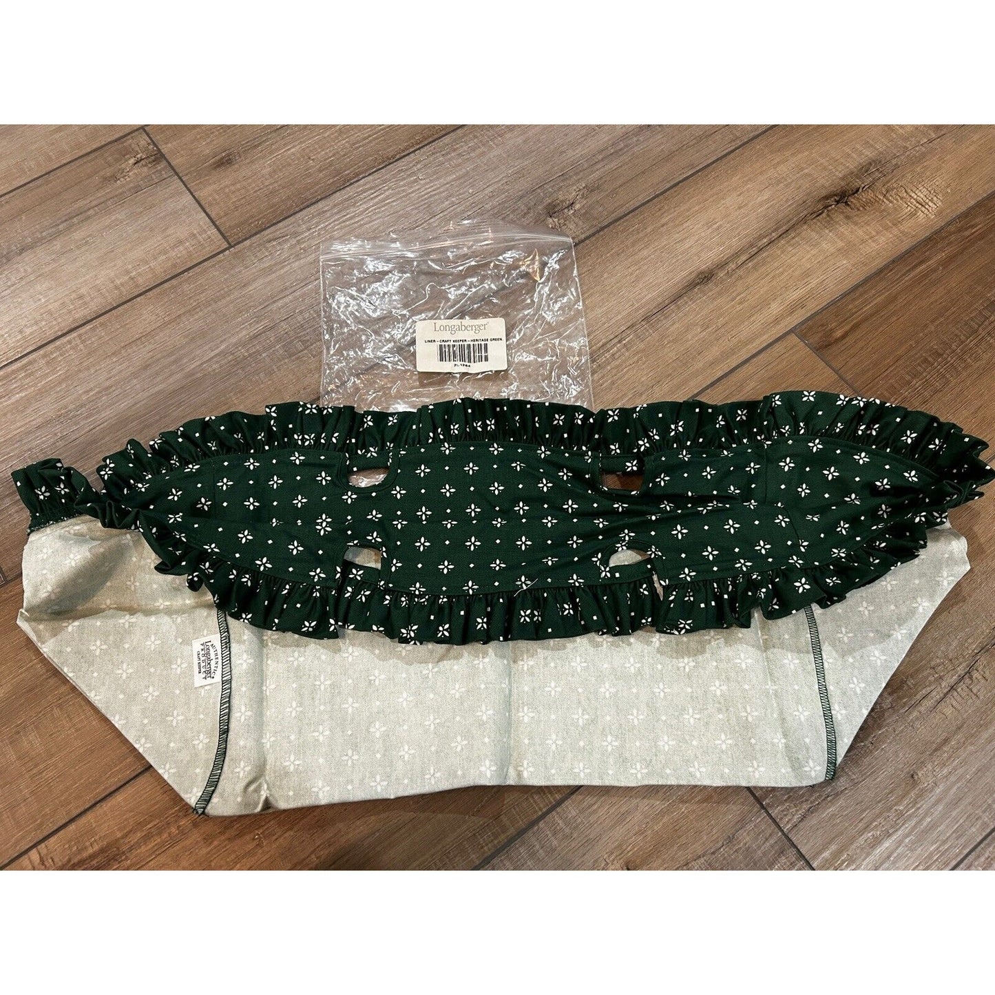 Longaberger Craft Keeper Basket Liner HERITAGE GREEN fabric - NEW craftkeeper