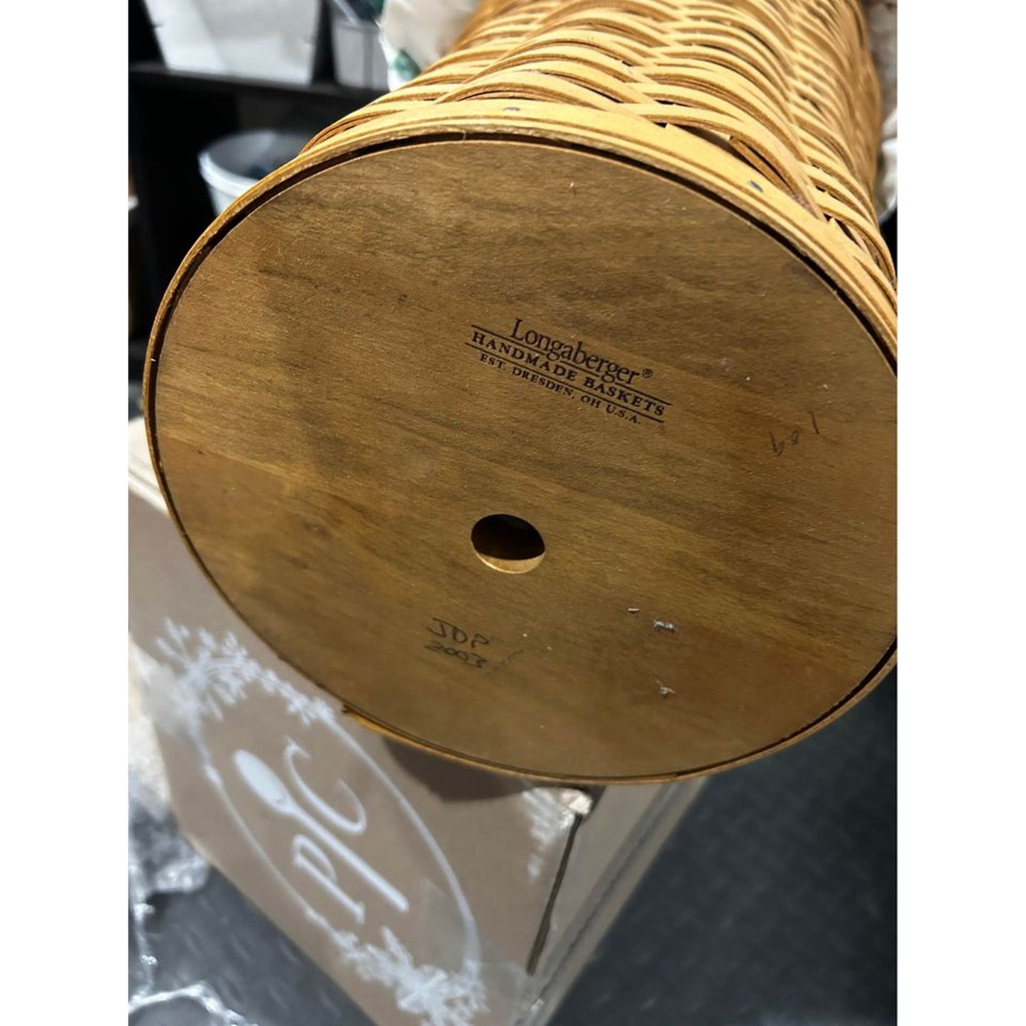 Longaberger UMBRELLA basket with custom made fabric liner