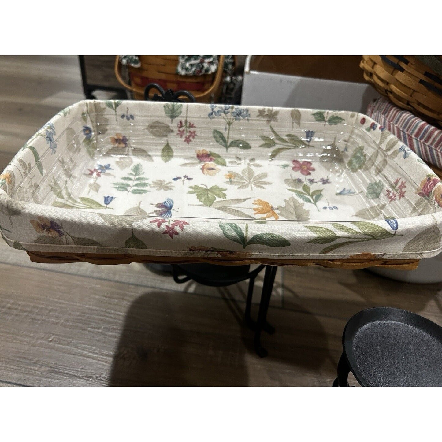 Longaberger 9 X 13 Serving Solutions Basket Botanical Fields liner & Protector